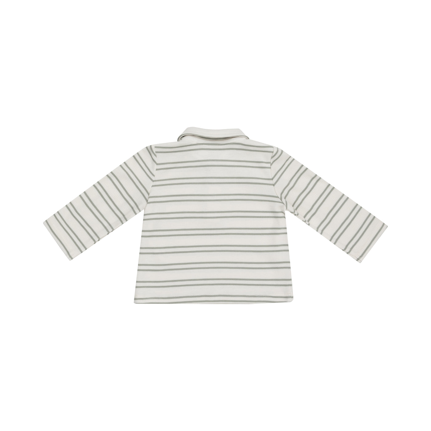 Polo L/S Shirt - Modal Rib Stripe - Desert Sage-Angel Dear