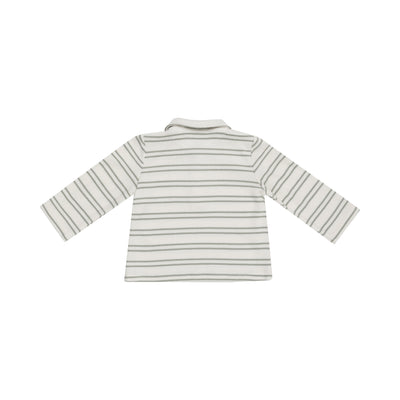 Polo L/S Shirt - Modal Rib Stripe - Desert Sage-Angel Dear