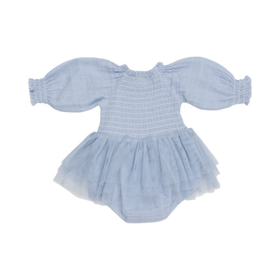 Long Sleeve Bubble Tutus - Dusty Blue-Angel Dear