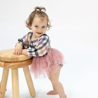 Long Sleeve Bubble Tutus - Harvest Plaid-Angel Dear