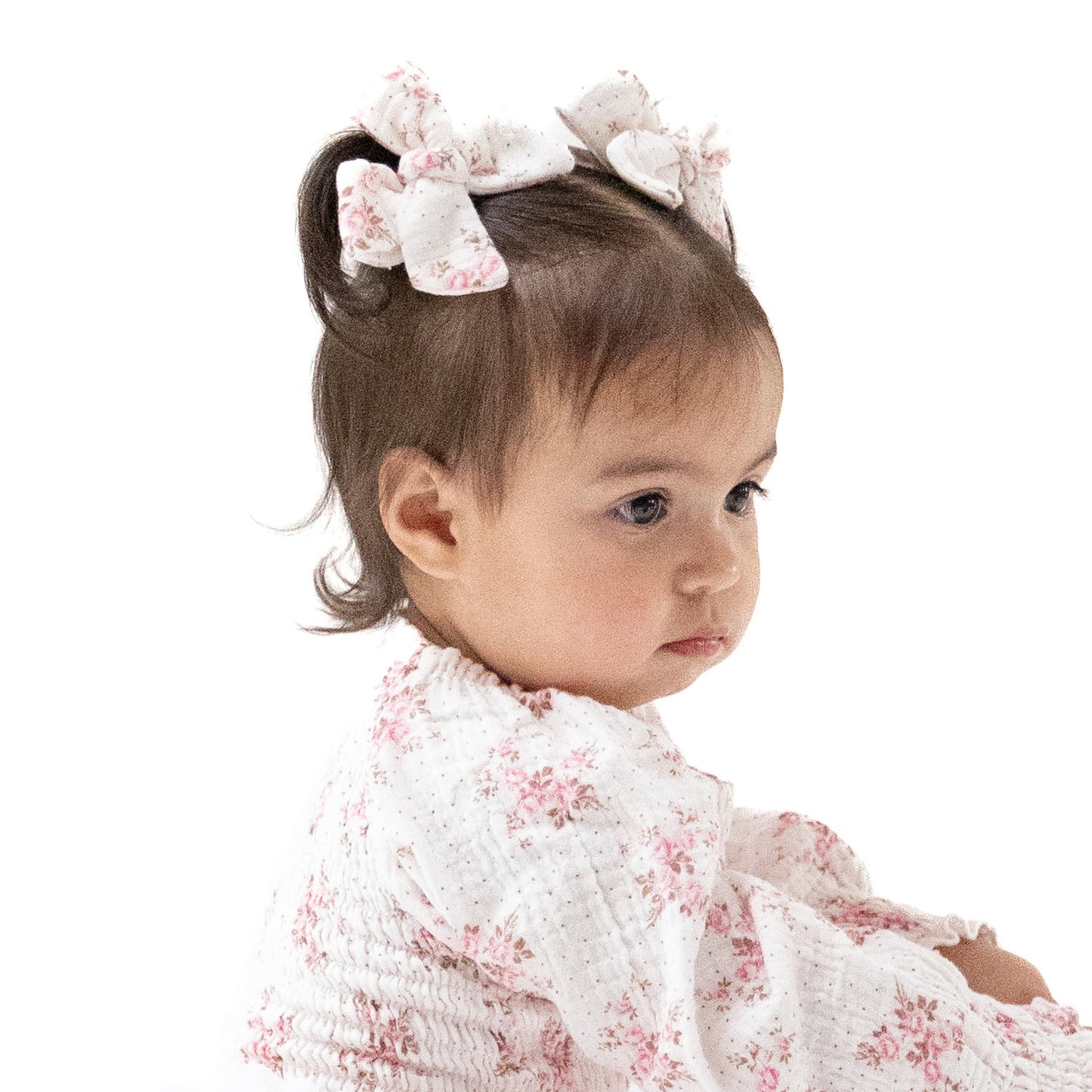 Bow Clips in our  Belle Rosette Dot print from Angel Dear