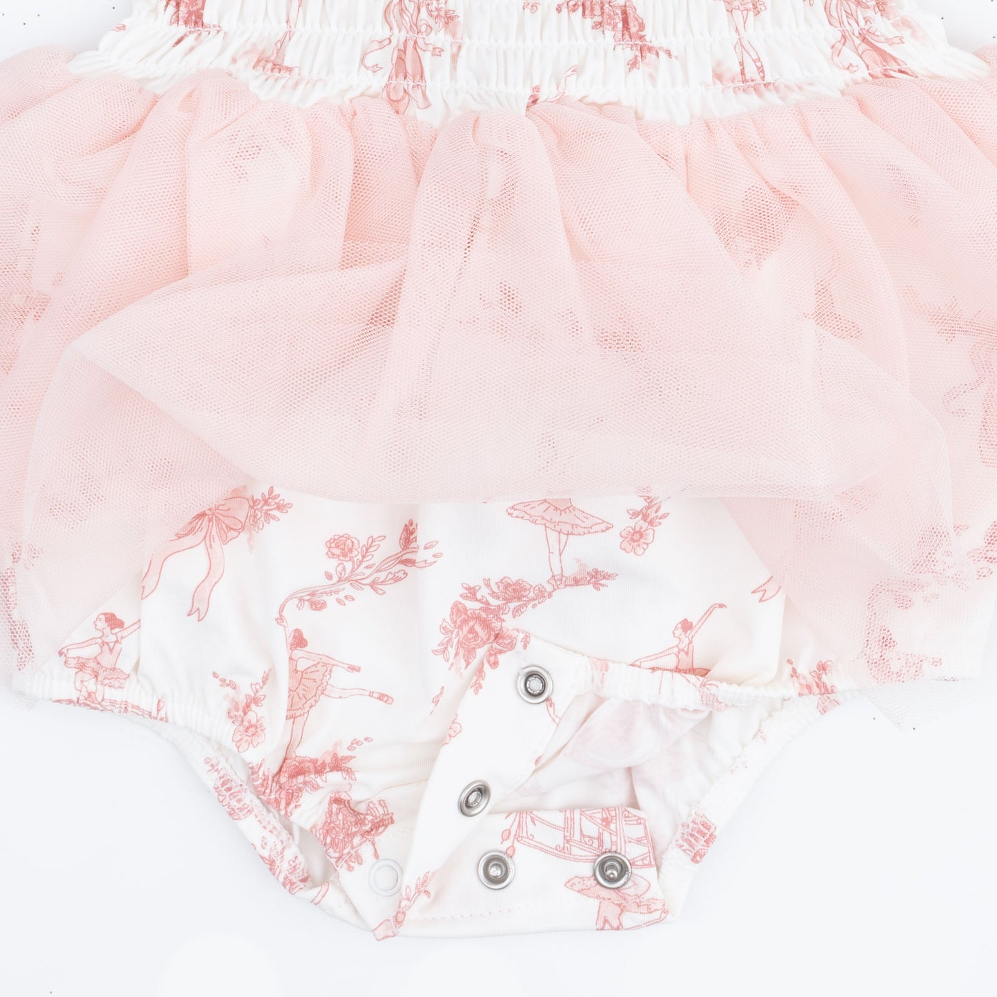 Ballet Toile - Long Sleeve Smocked Bubble with Tutu