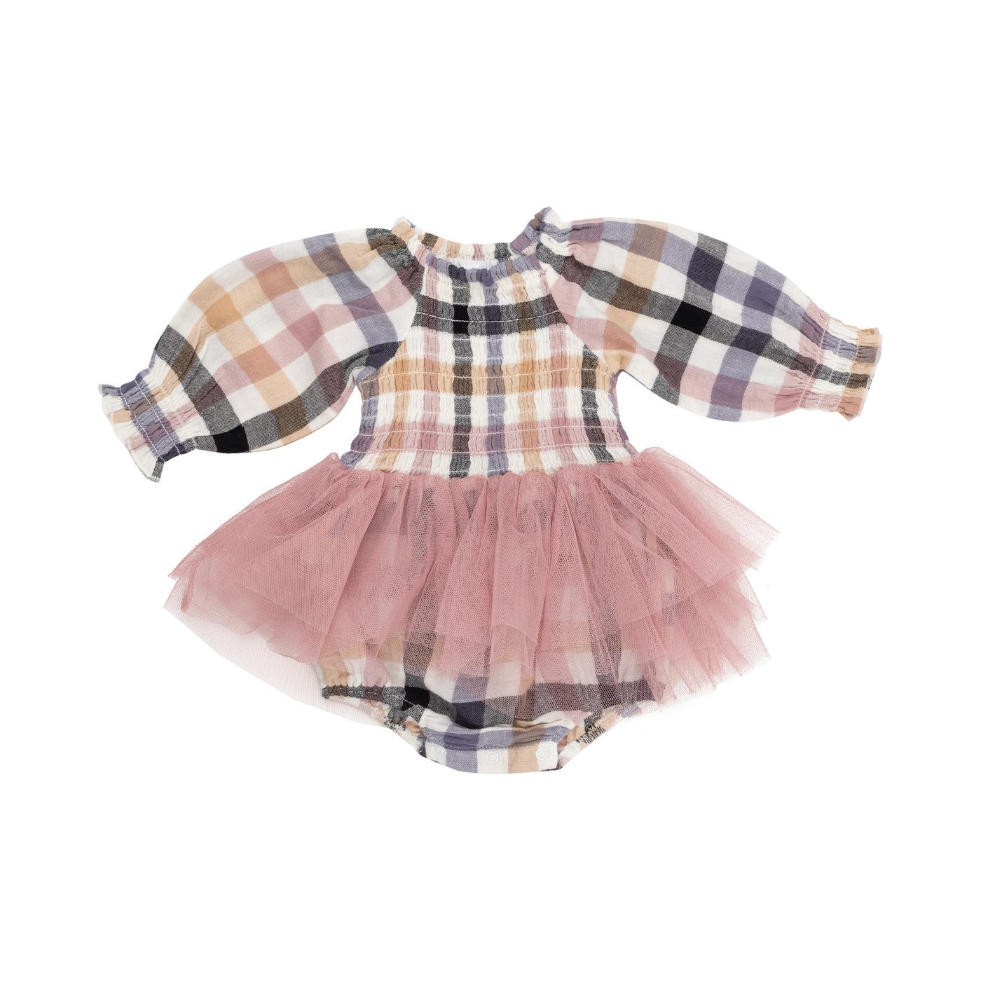 Long Sleeve Bubble Tutus - Harvest Plaid-Angel Dear