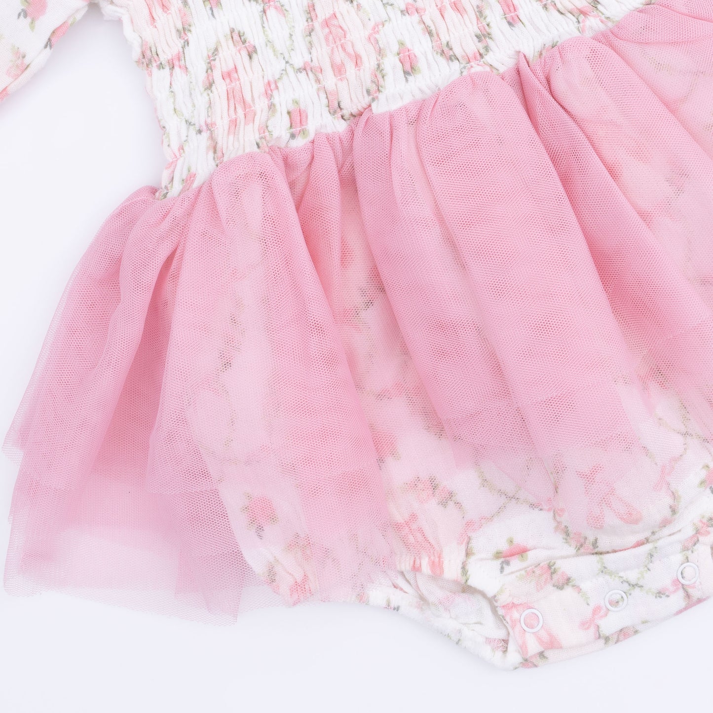 Cameo Ballet Shoes - Long Sleeve Smocked Bubble with Tutu