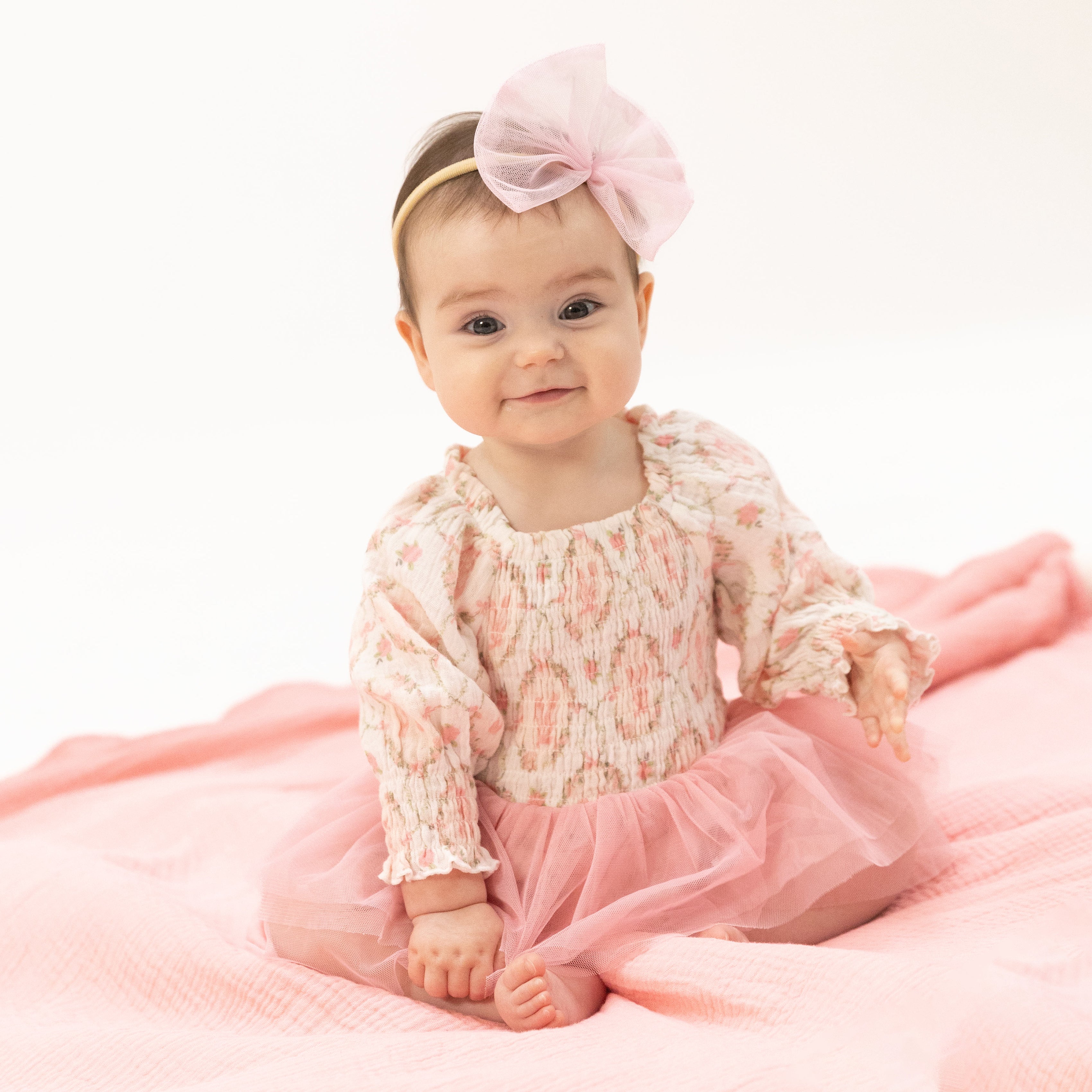 Cameo Ballet Shoes - Long Sleeve Smocked Bubble with Tutu-Angel Dear