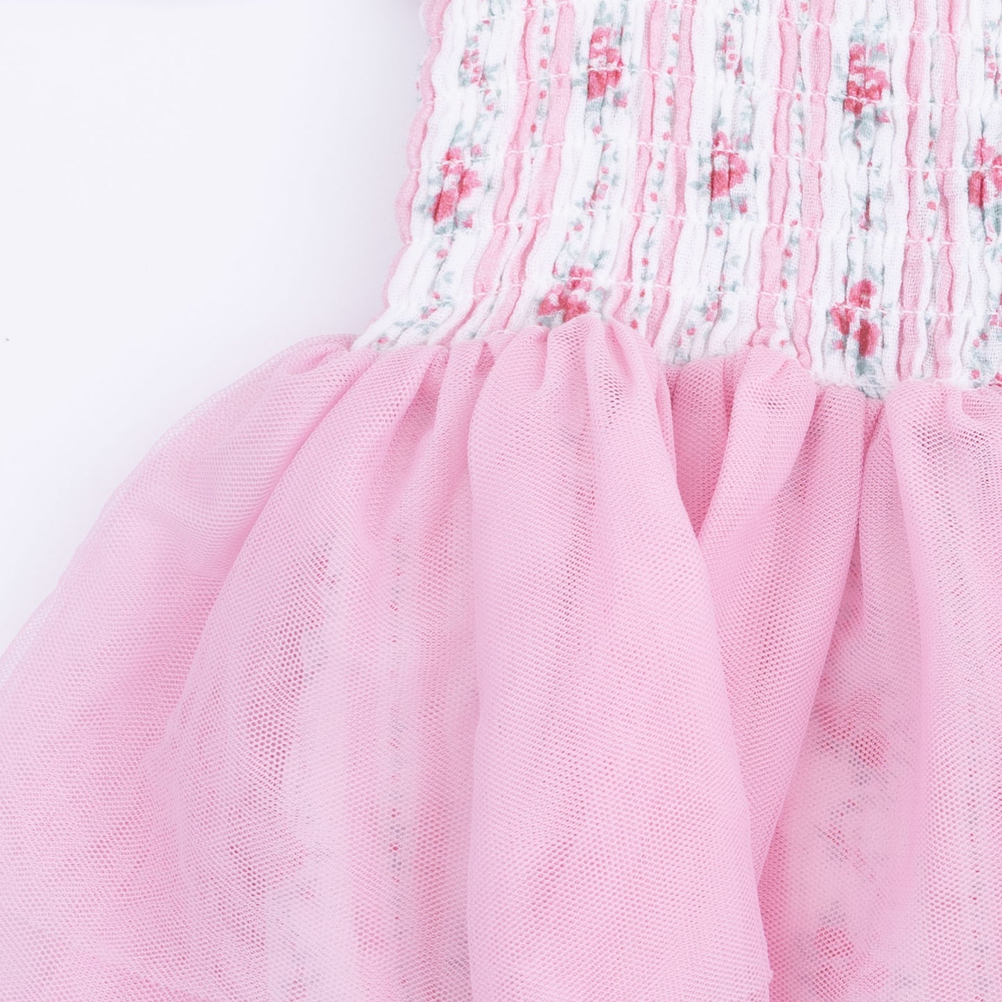 Winding Roses Stripe - Long Sleeve Smocked Bubble with Tutu