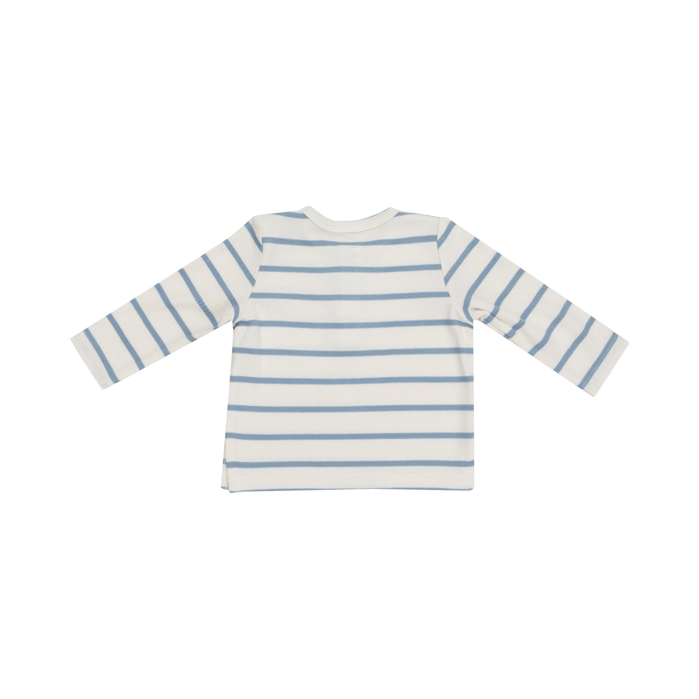 L/S Henley - Modal Rib Stripe - Glacier Lake-Angel Dear