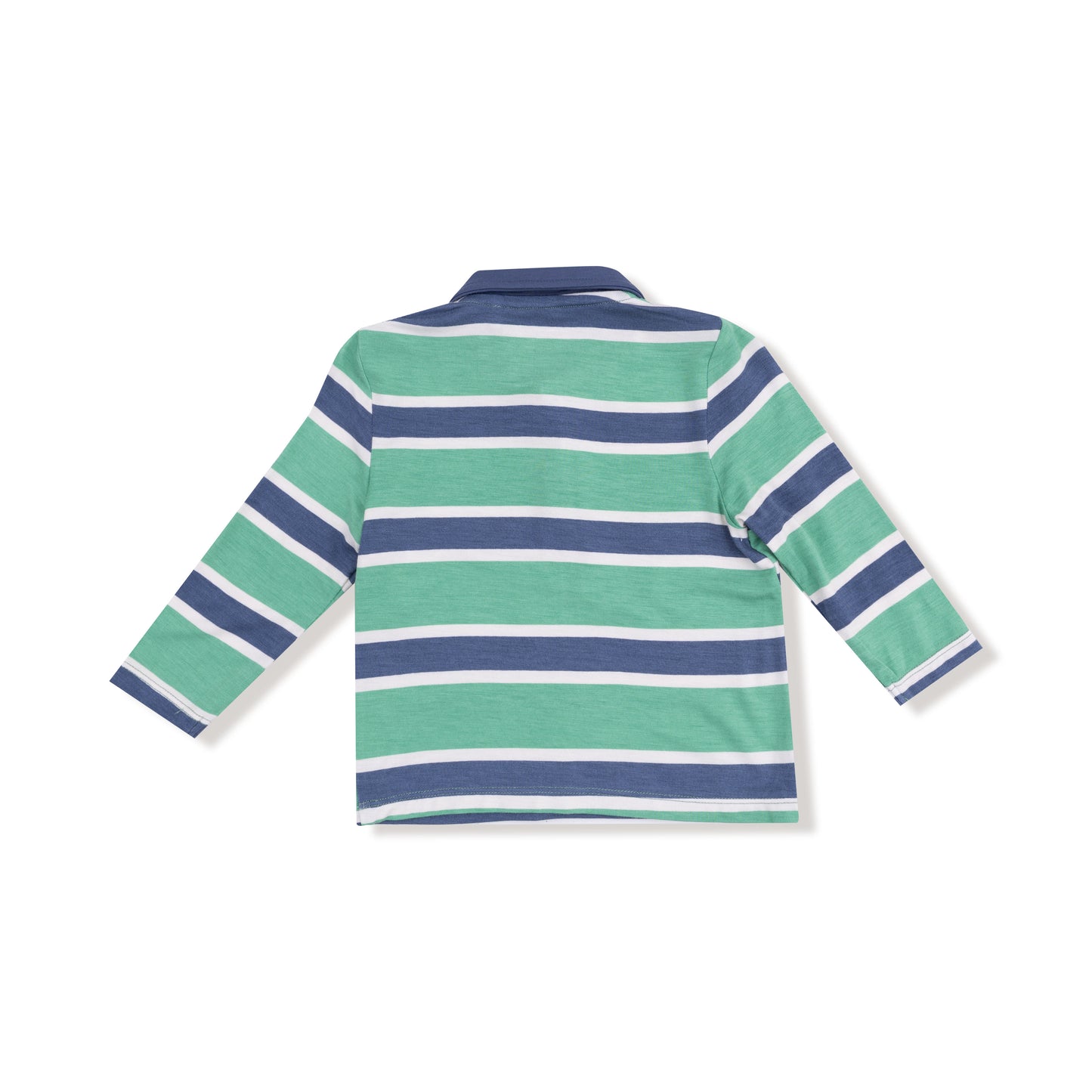 Polo Long Sleeve Shirt in our  Rugby Stripe print from Angel Dear