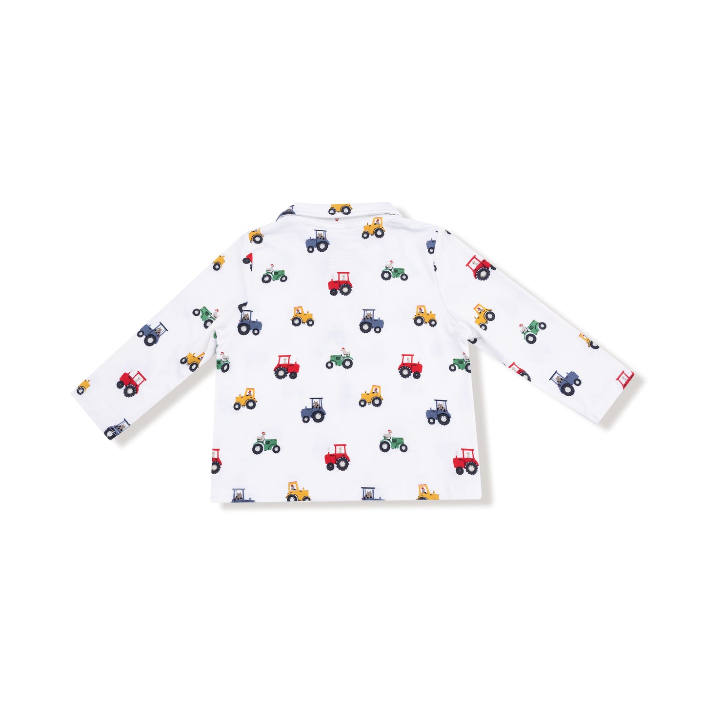 Polo Long Sleeve Shirt Tractor Print in our  Mini Tractors print from Angel Dear