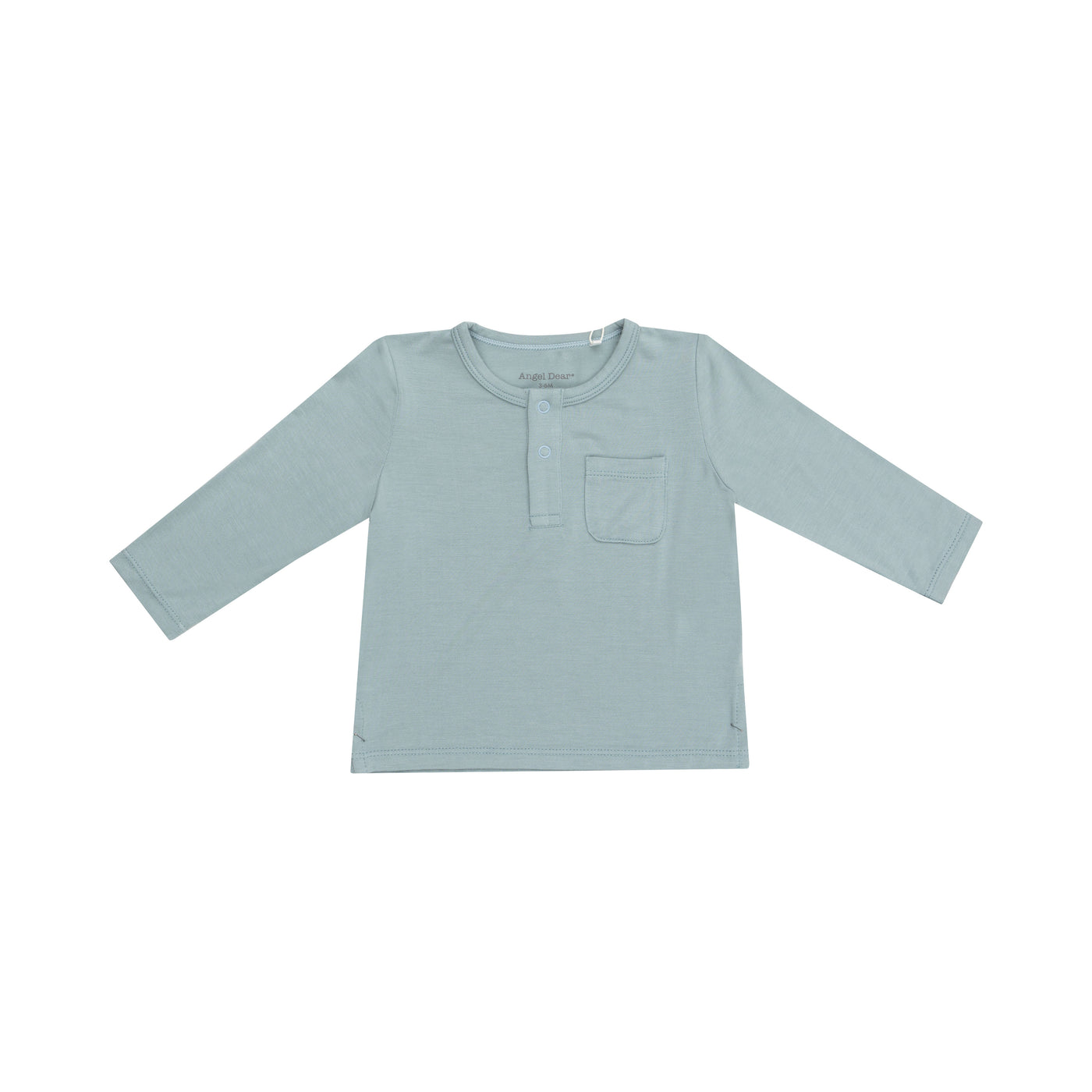 L/S Henley W/Pocket - Gray Mist-Angel Dear