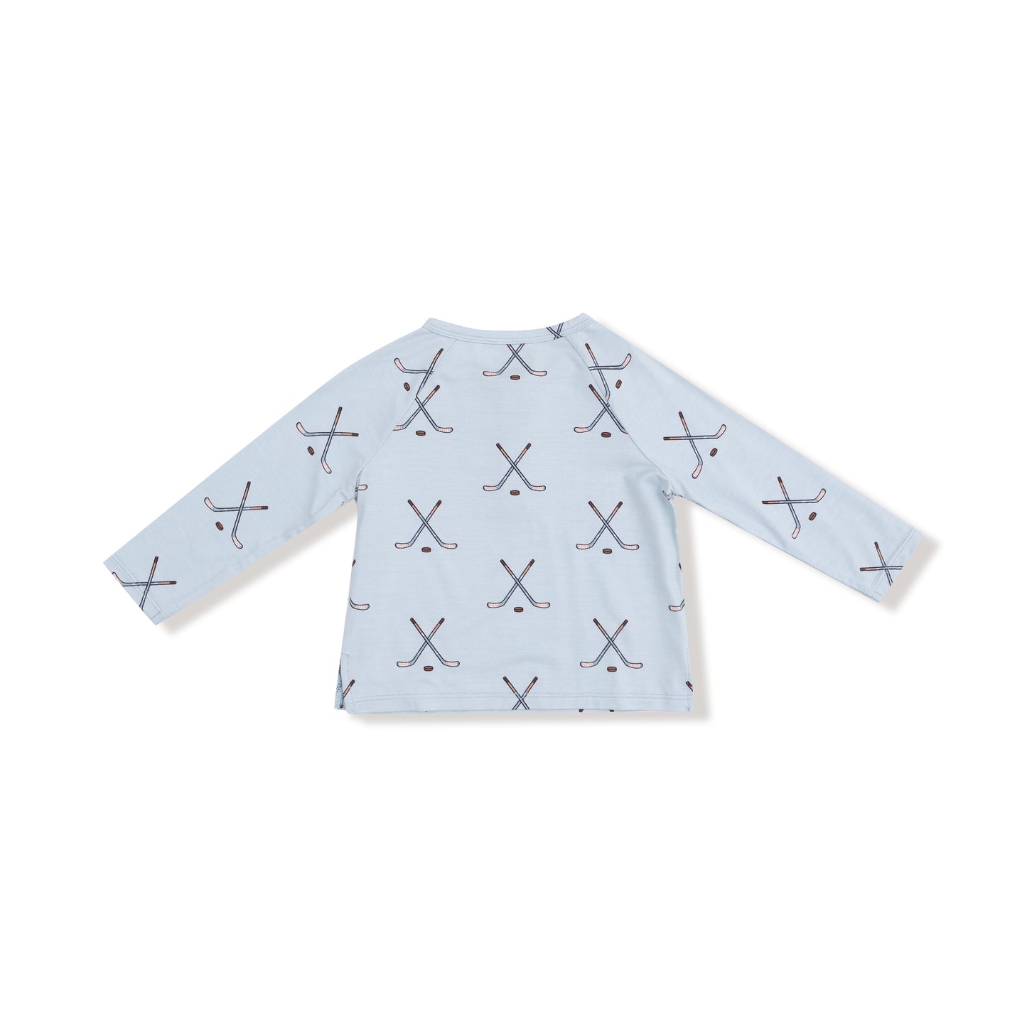 Raglan with Cargo in our  Hockey - Stone Blue print from Angel Dear