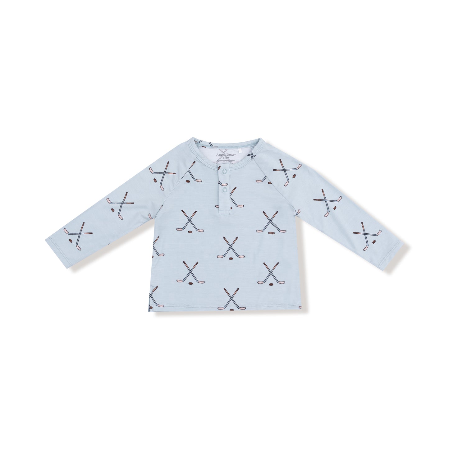 Raglan with Cargo in our  Hockey - Stone Blue print from Angel Dear