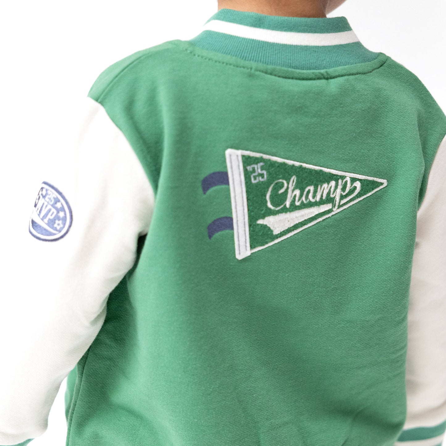 Letterman Jacket in our  Varsity - Green print from Angel Dear