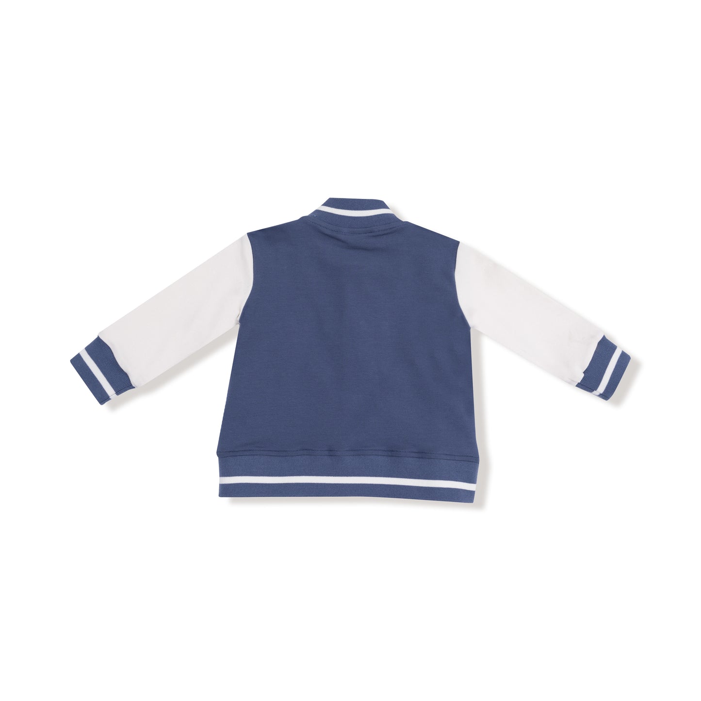 Letterman Jacket in our  Varsity - Vintage Indigo print from Angel Dear