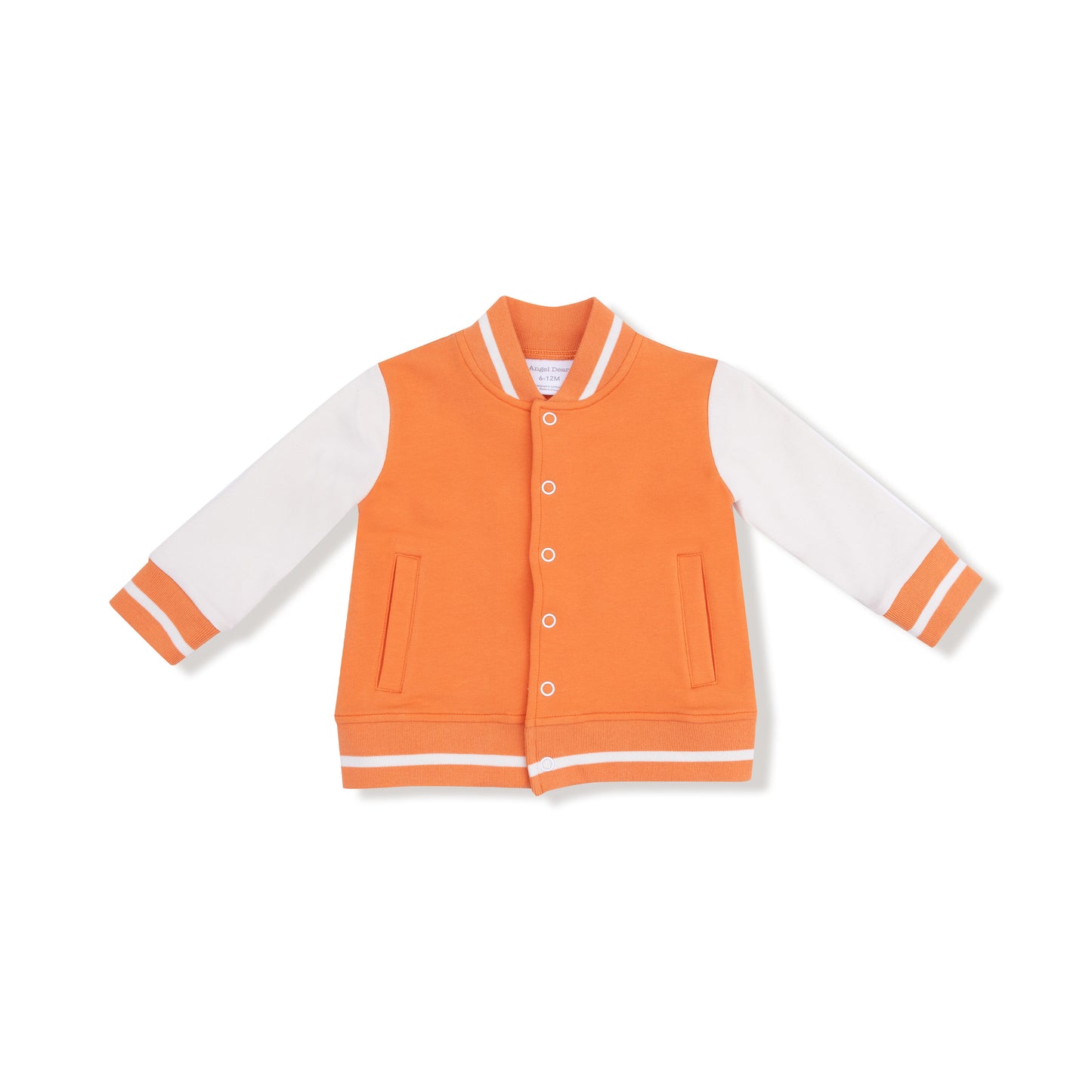 Letterman Jacket in our  Varsity - Orange print from Angel Dear