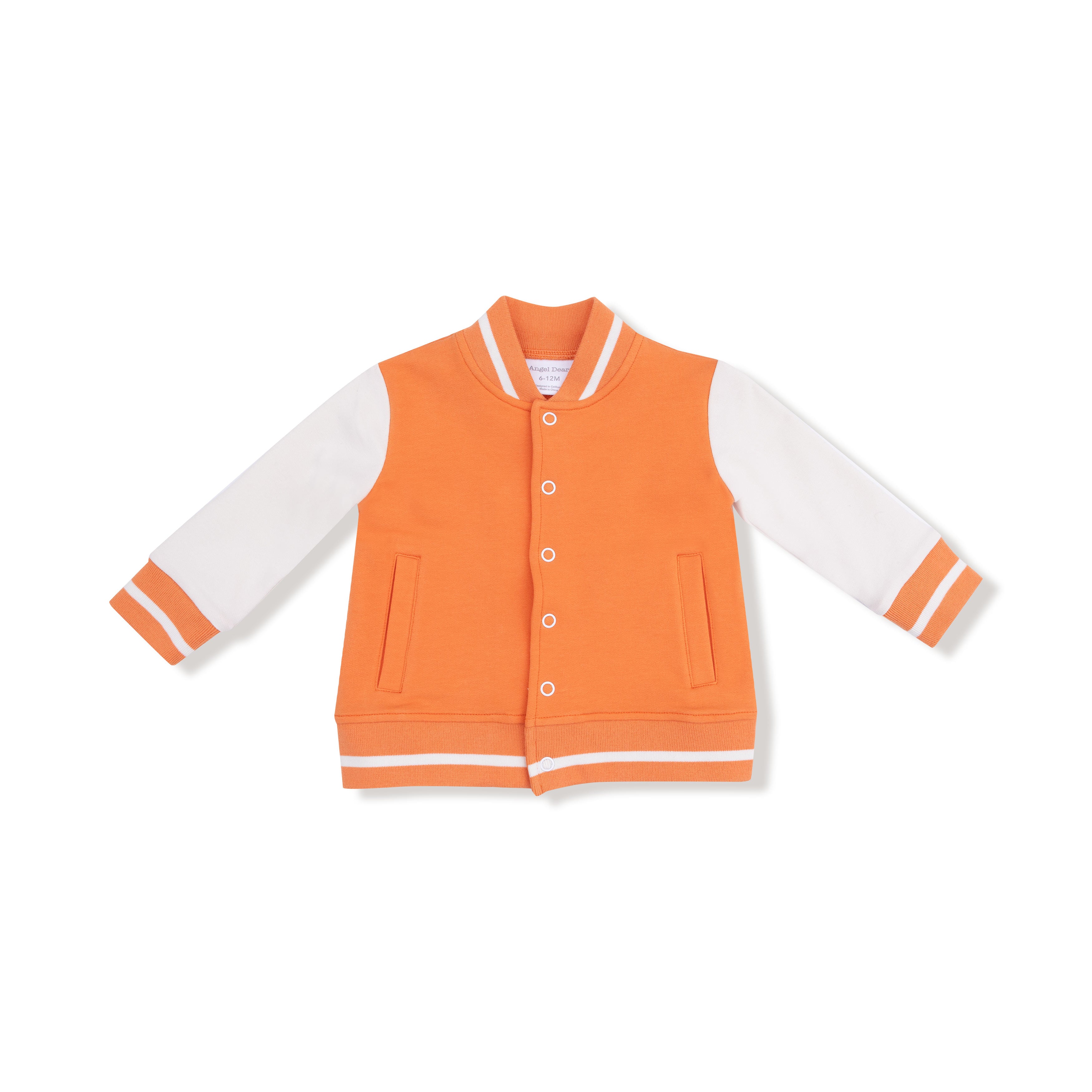 Letterman Jacket in our  Varsity - Orange print from Angel Dear