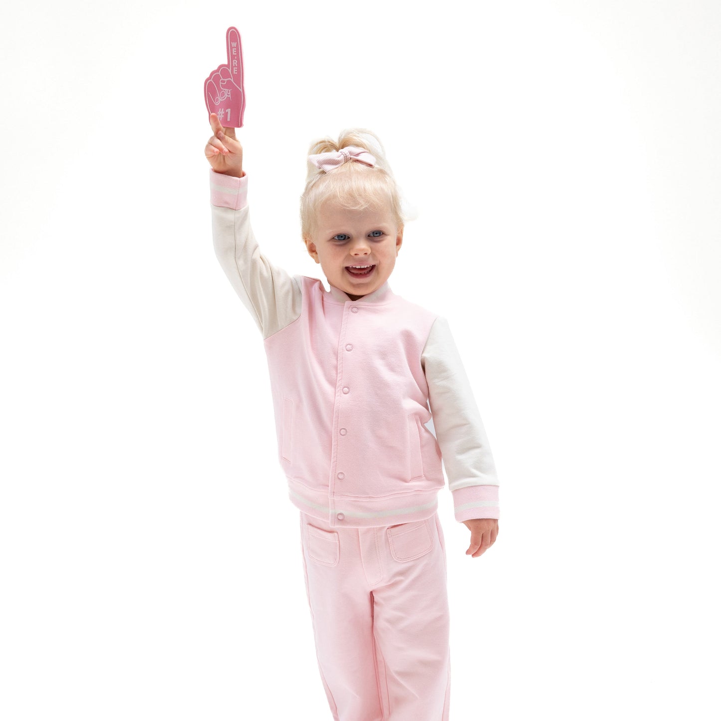 Letterman Jacket in our  Varsity - Pink print from Angel Dear