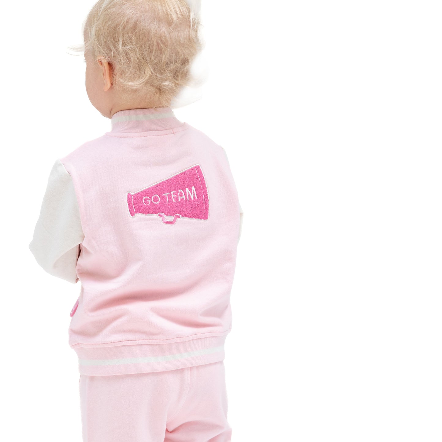 Letterman Jacket in our  Varsity - Pink print from Angel Dear