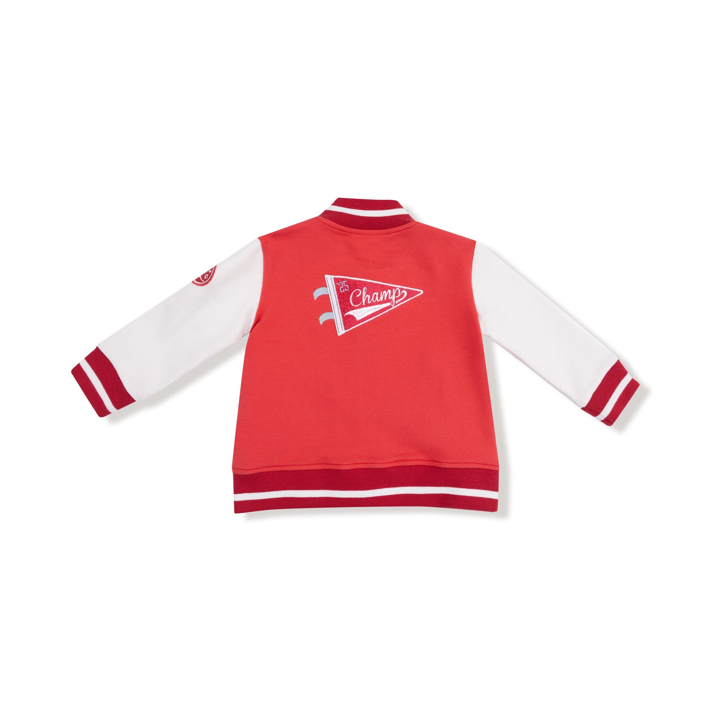 Letterman Jacket in our  Varsity - Red print from Angel Dear