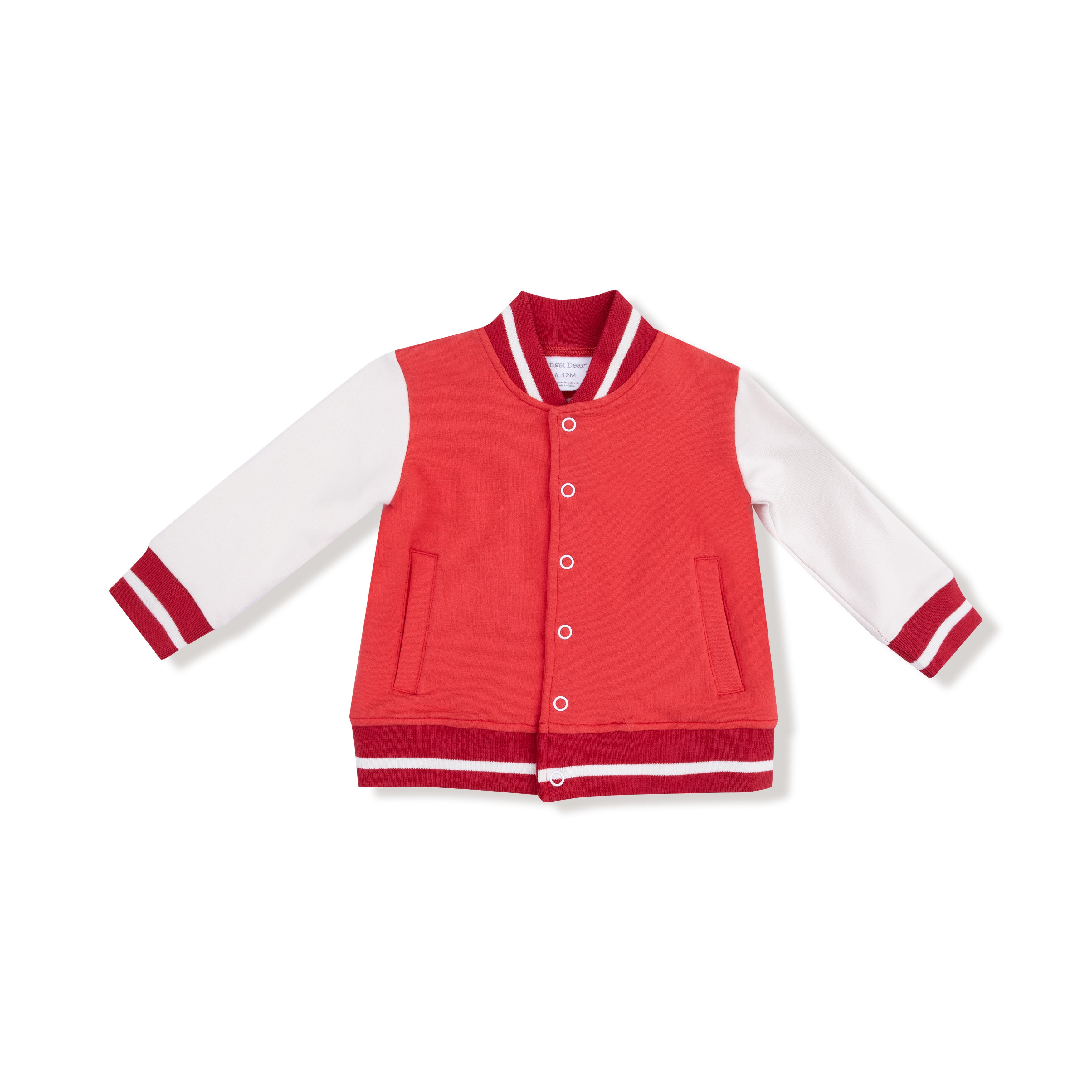 Letterman Jacket in our  Varsity - Red print from Angel Dear