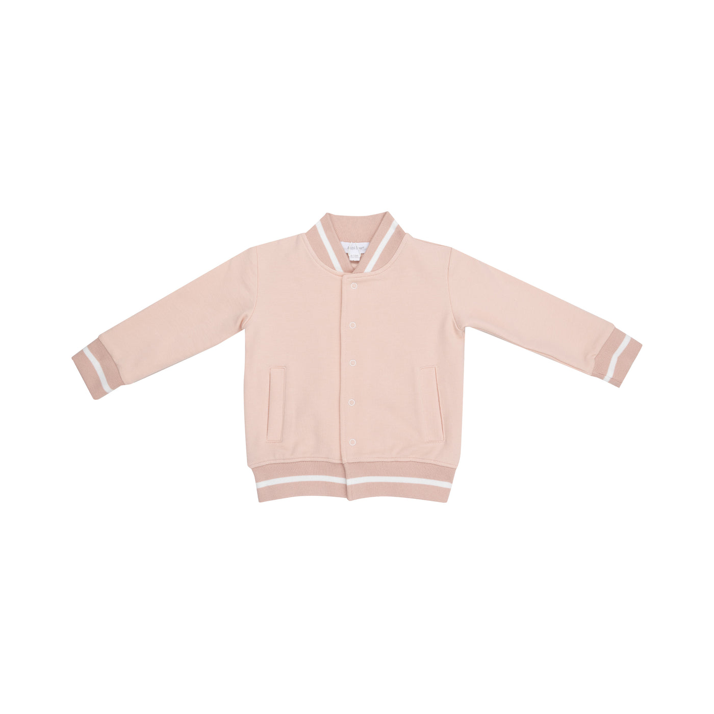 Letterman Jacket - French Terry Solid Pink-Angel Dear