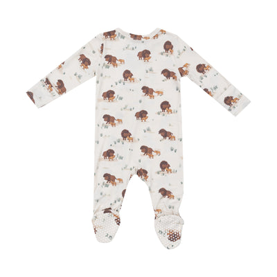 2 Way Zipper Footie - Bison Families-Angel Dear