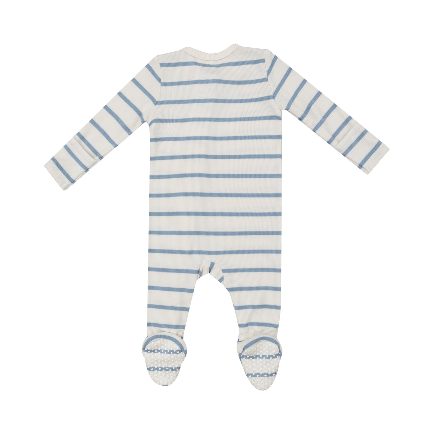 2 Way Zipper Footie - Modal Rib Stripe - Glacier Lake-Angel Dear