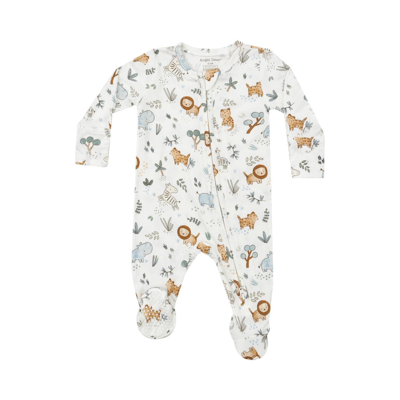 2 Way Zipper Footie - Delicate Safari