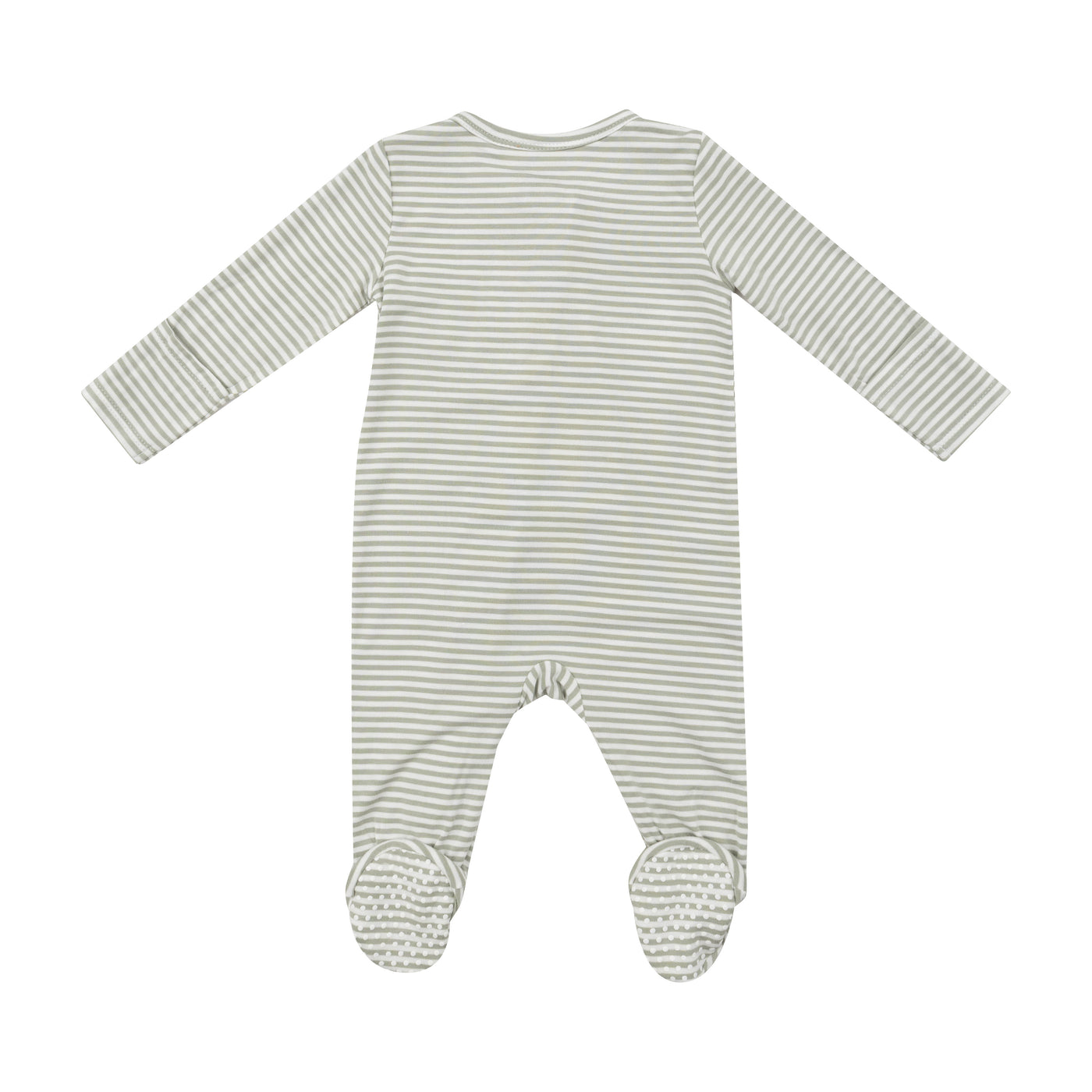 2 Way Zipper Footie - Desert Green Stripe-Angel Dear