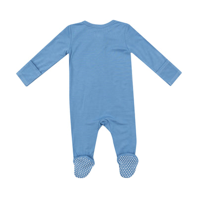 2 Way Zipper Footie - Basics - Solid Lichen Blue-Angel Dear