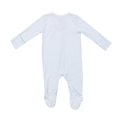 2 Way Zipper Footie - Light Blue Stripe