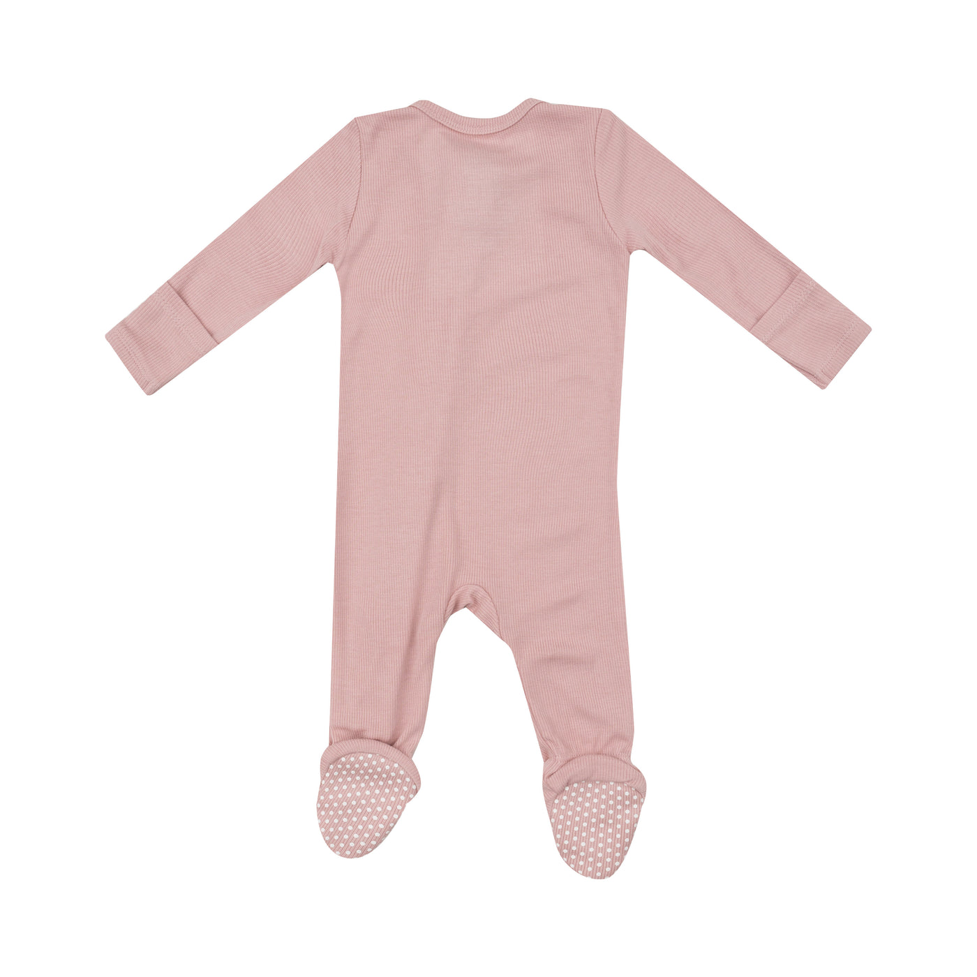 2 Way Zipper Footie - Solid Silver Pink-Angel Dear