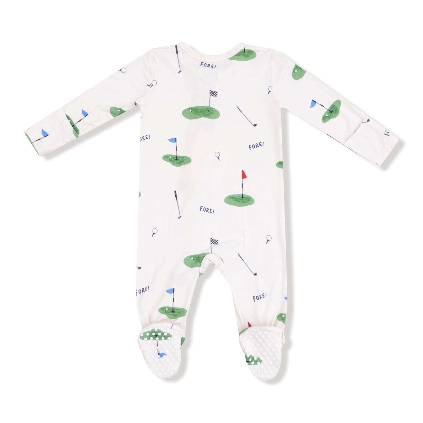 2 Way Zipper Footie in our  All Fore Golf print from Angel Dear