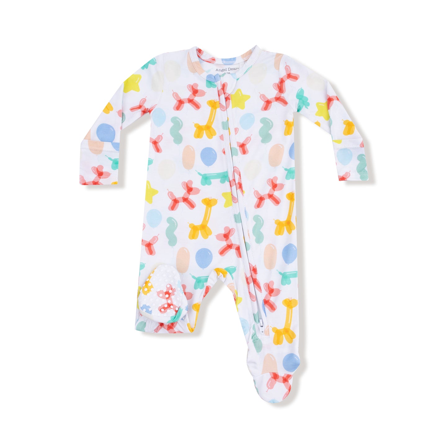 2 Way Zipper Footie in our  Balloon Animals Blue print from Angel Dear