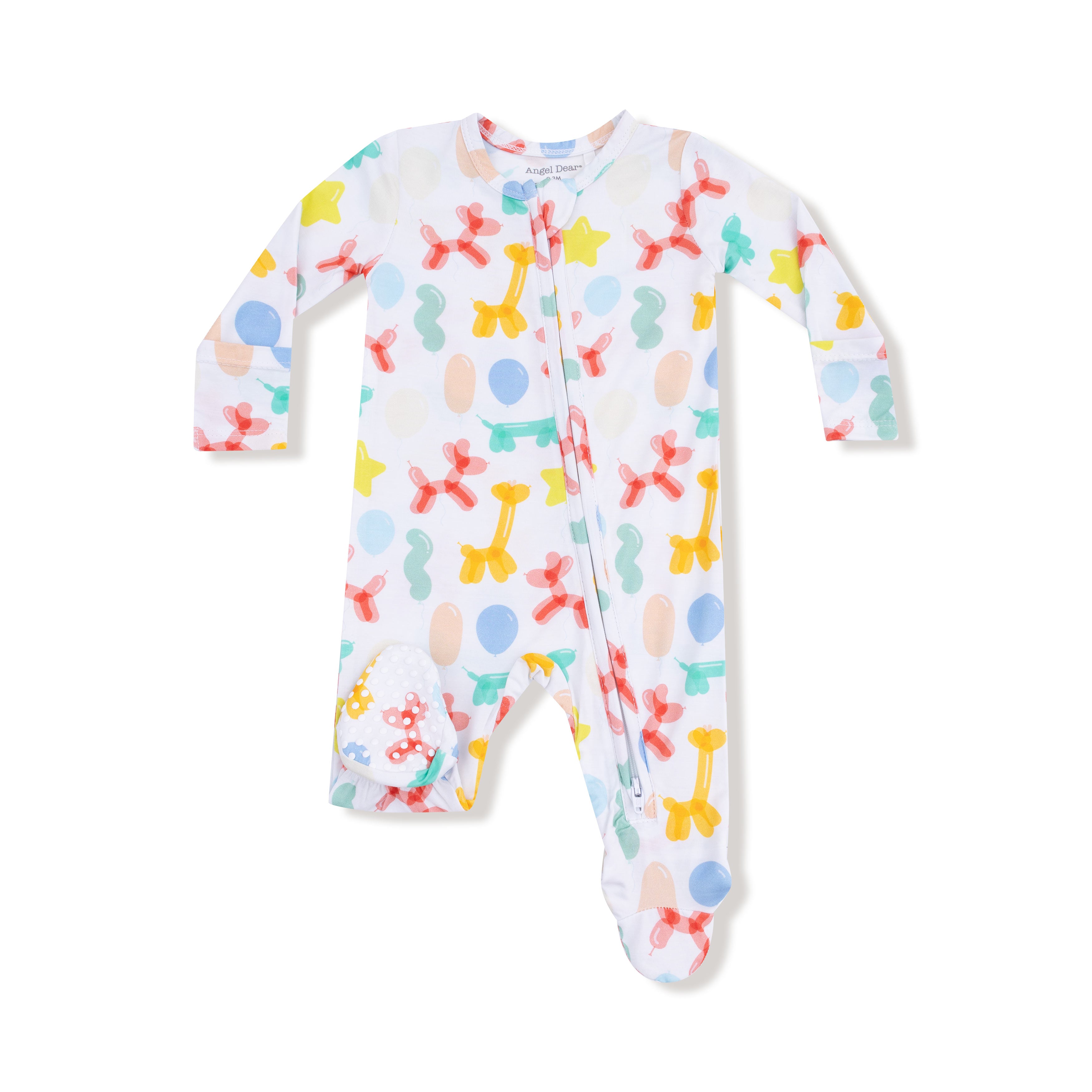 2 Way Zipper Footie in our  Balloon Animals Blue print from Angel Dear