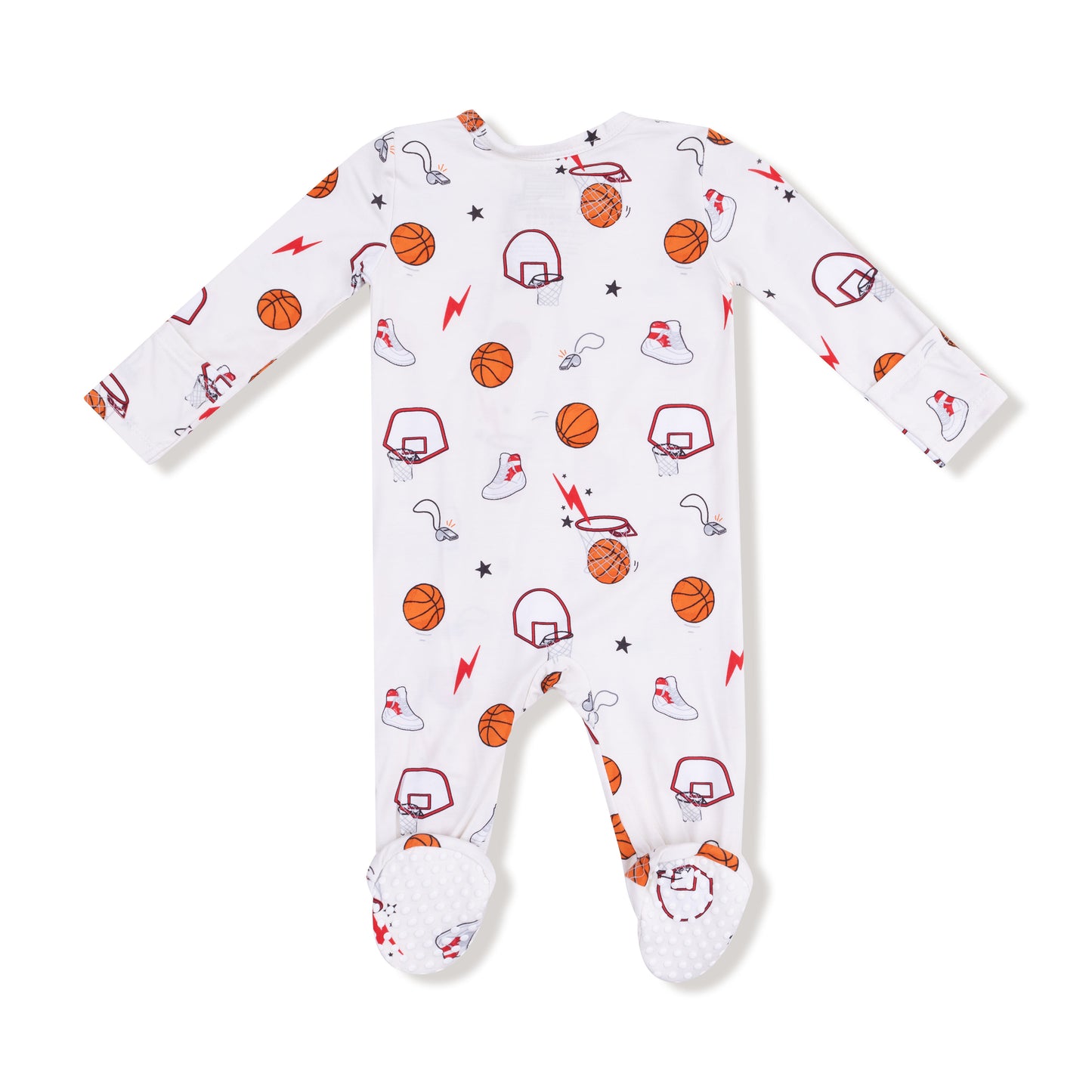 2 Way Zipper Footie in our  Basketball Uni print from Angel Dear