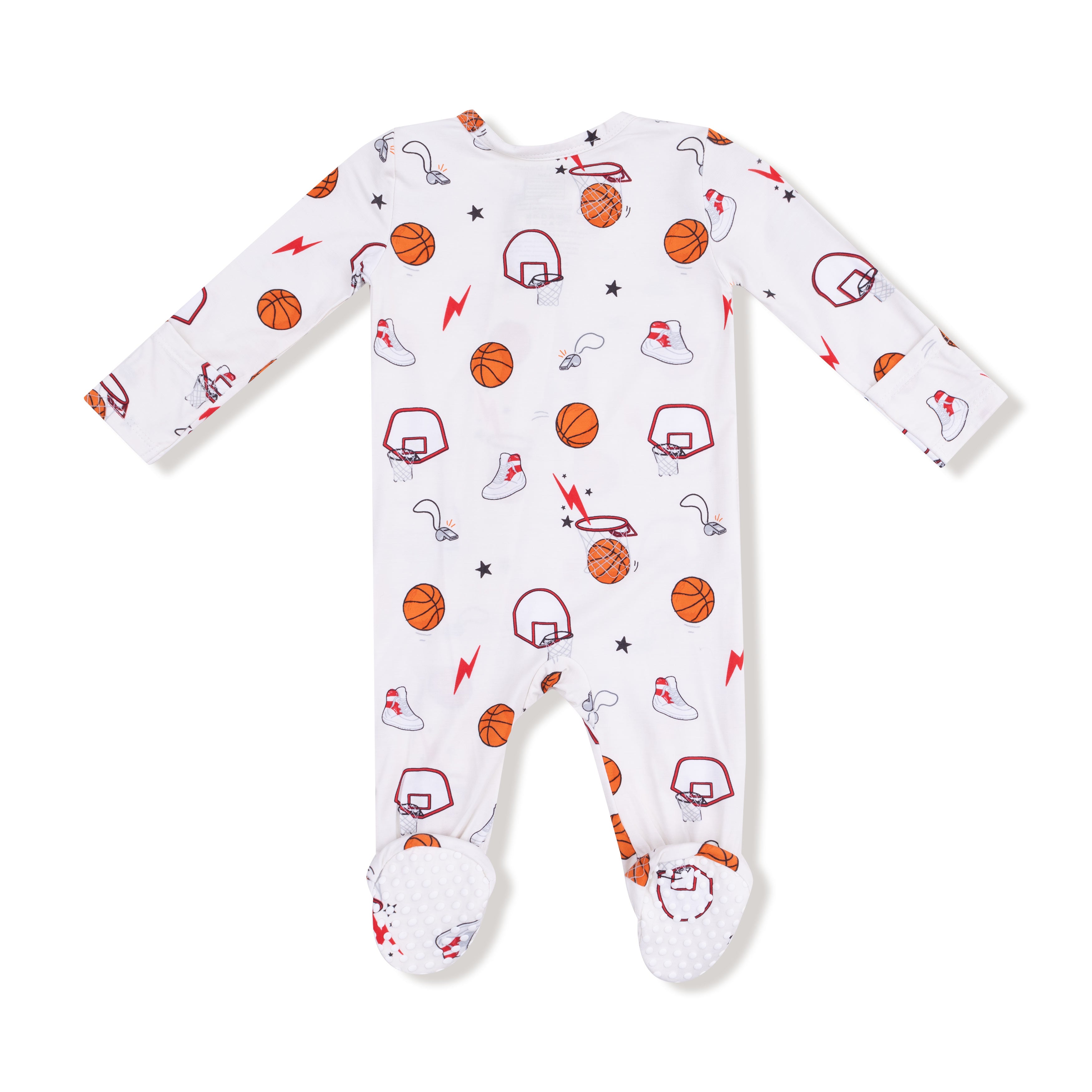 2 Way Zipper Footie in our  Basketball Uni print from Angel Dear