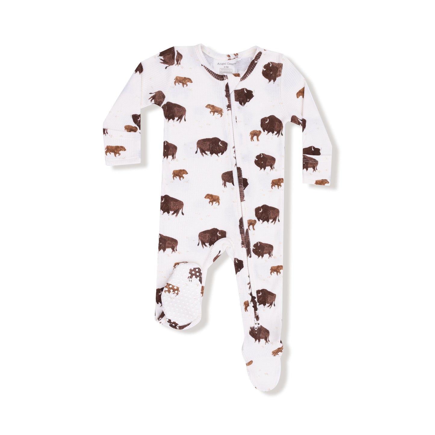 2 Way Zipper Footie in our  Bison print from Angel Dear