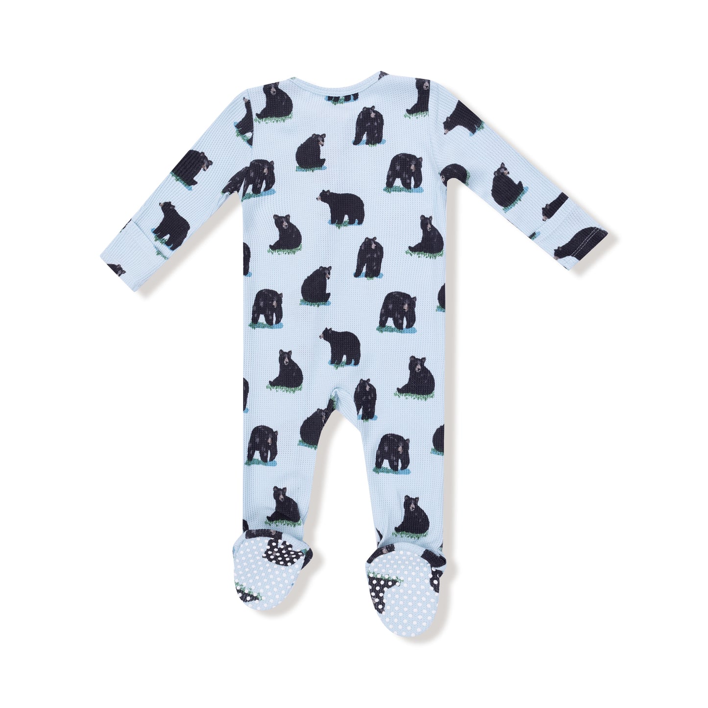 2 Way Zipper Footie in our  Black Bears print from Angel Dear