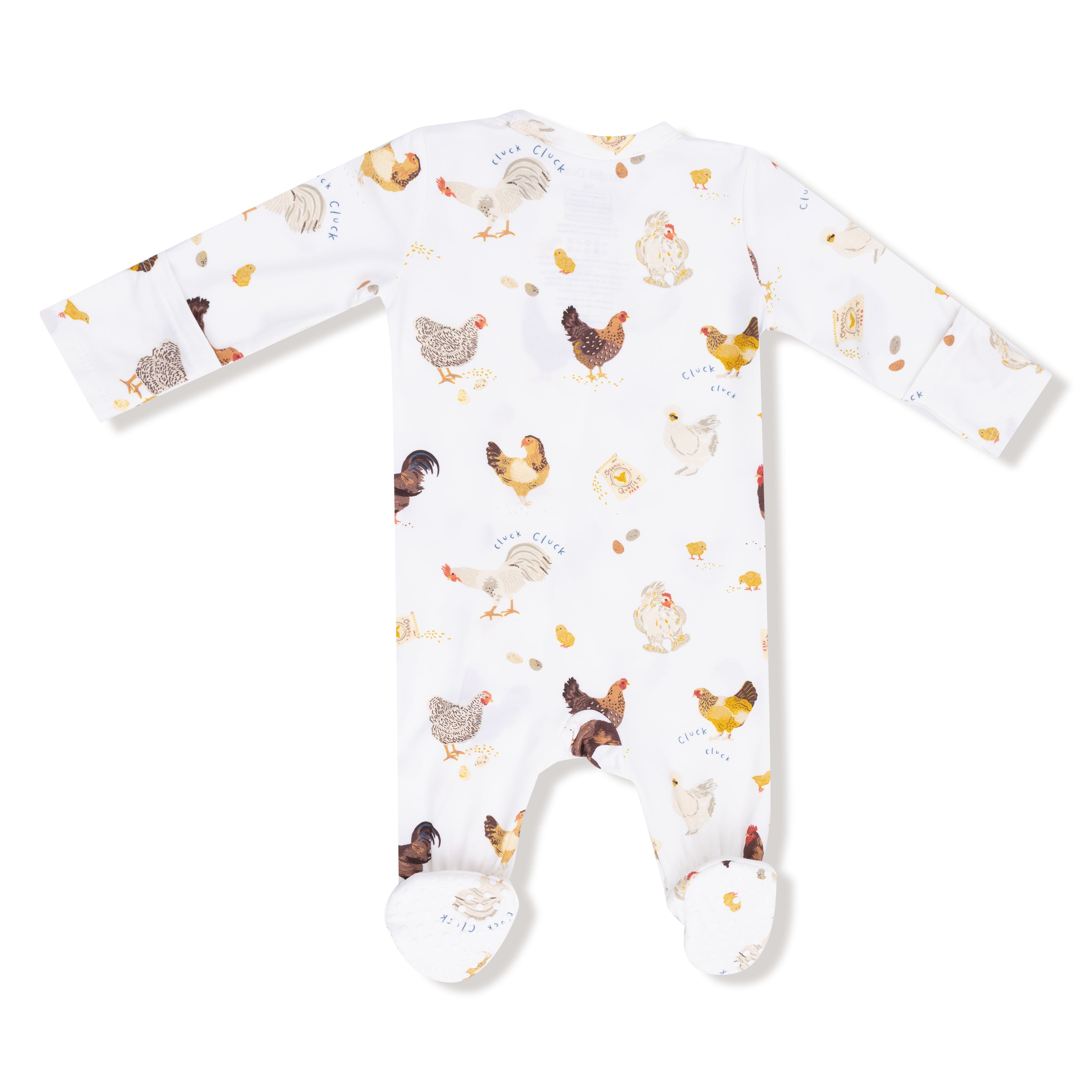 2 Way Zipper Footie in our  Collector Chickens - Unisex print from Angel Dear