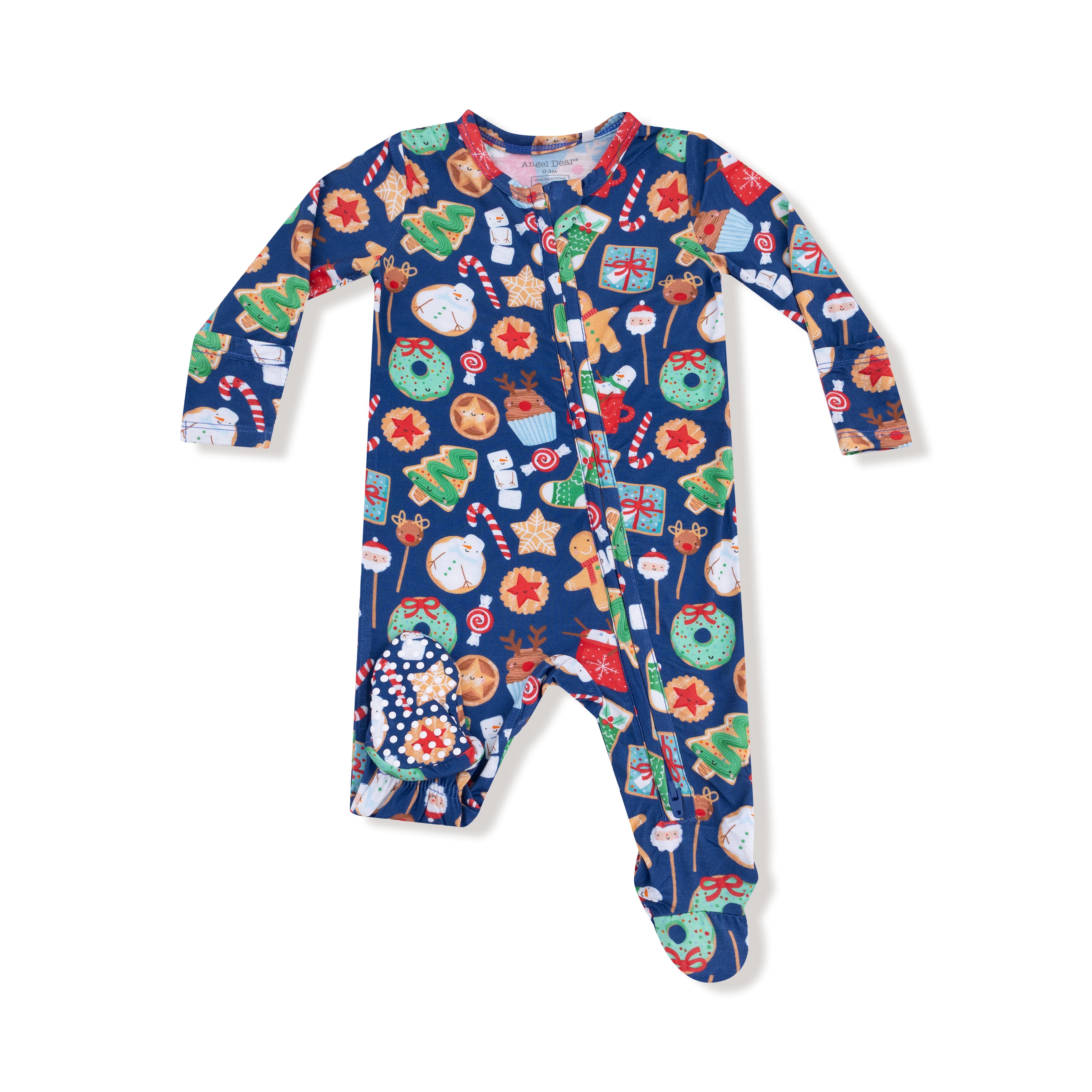 2 Way Zipper Footie in our  Christmas Treats print from Angel Dear