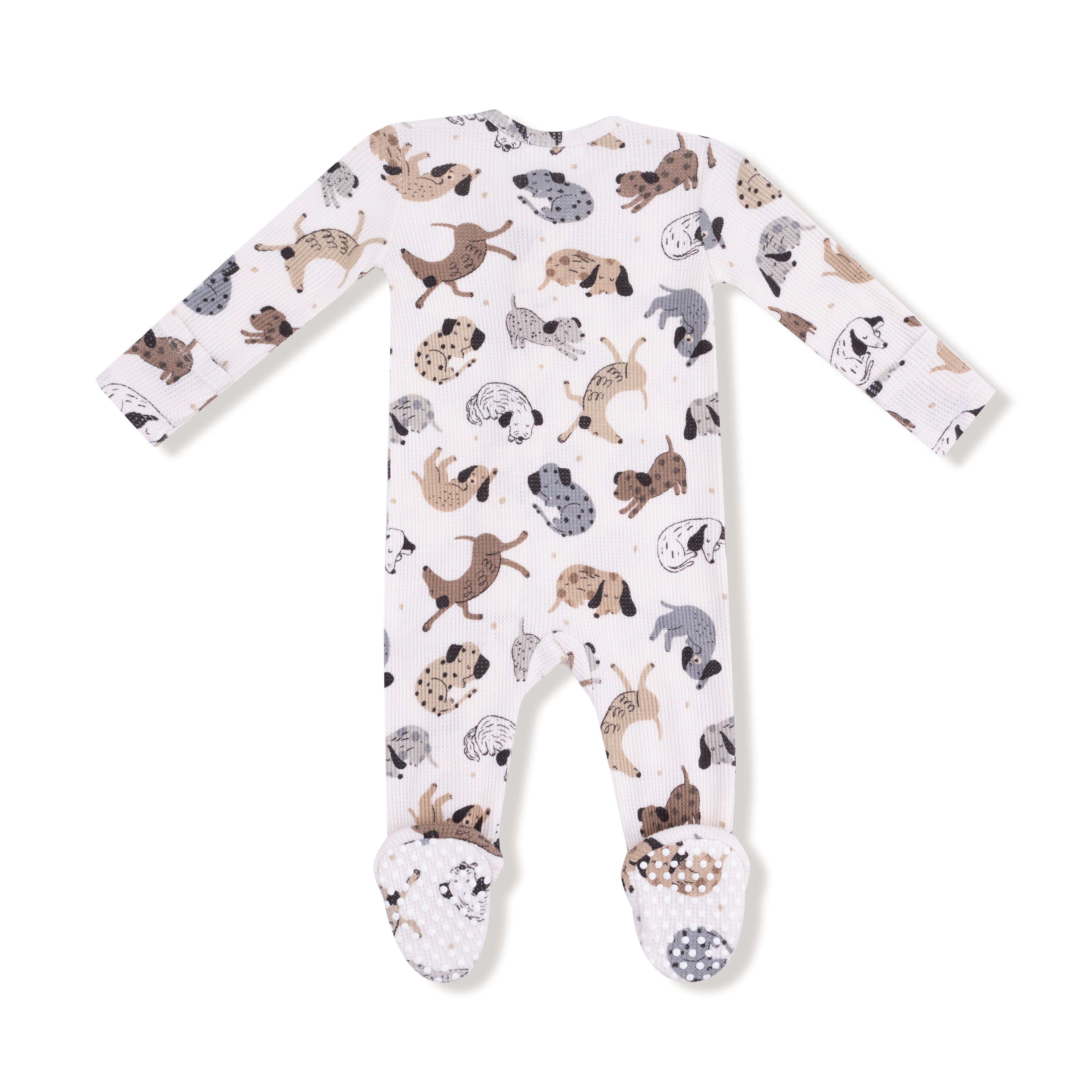 2 Way Zipper Footie in our  Cozy Pups print from Angel Dear