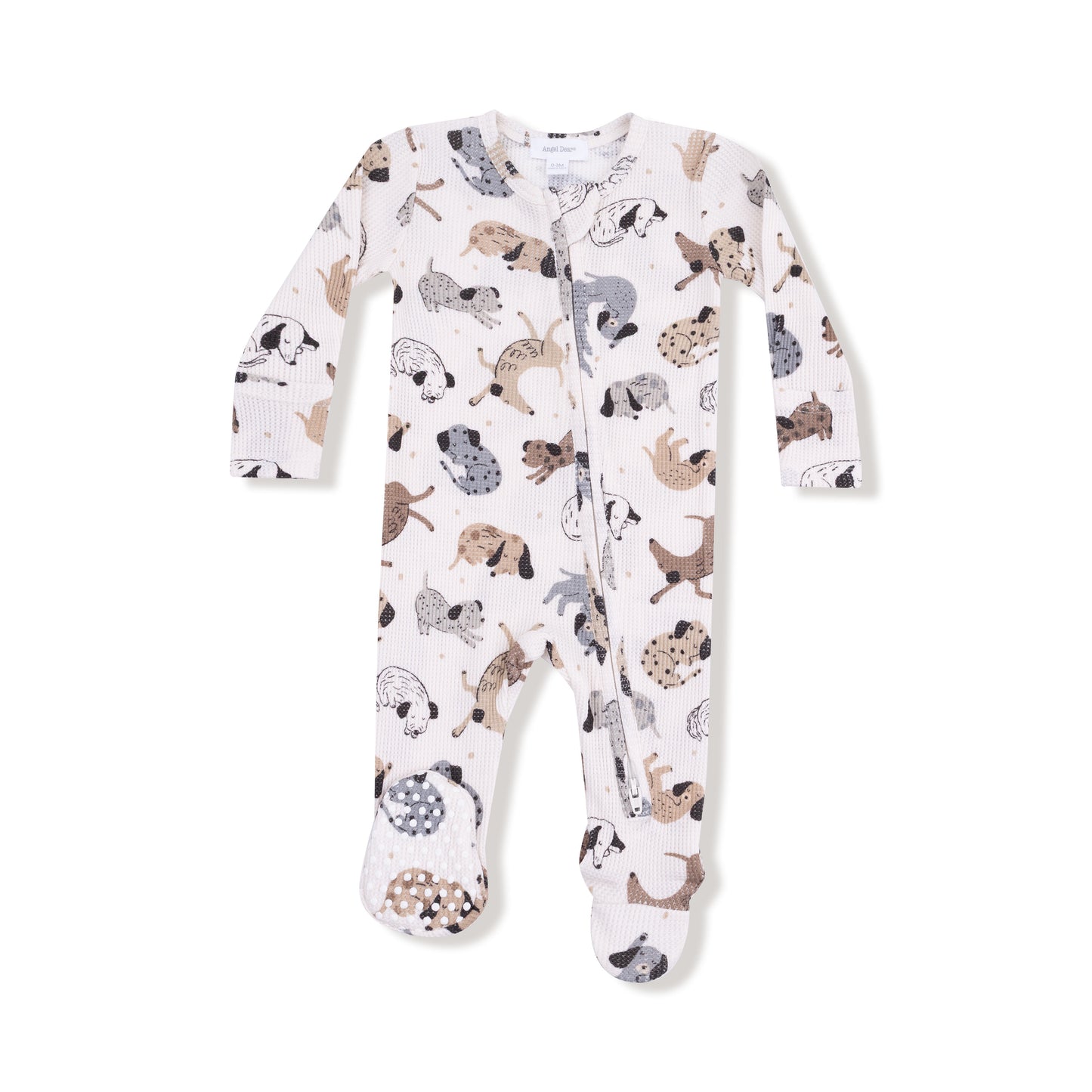 2 Way Zipper Footie in our  Cozy Pups print from Angel Dear