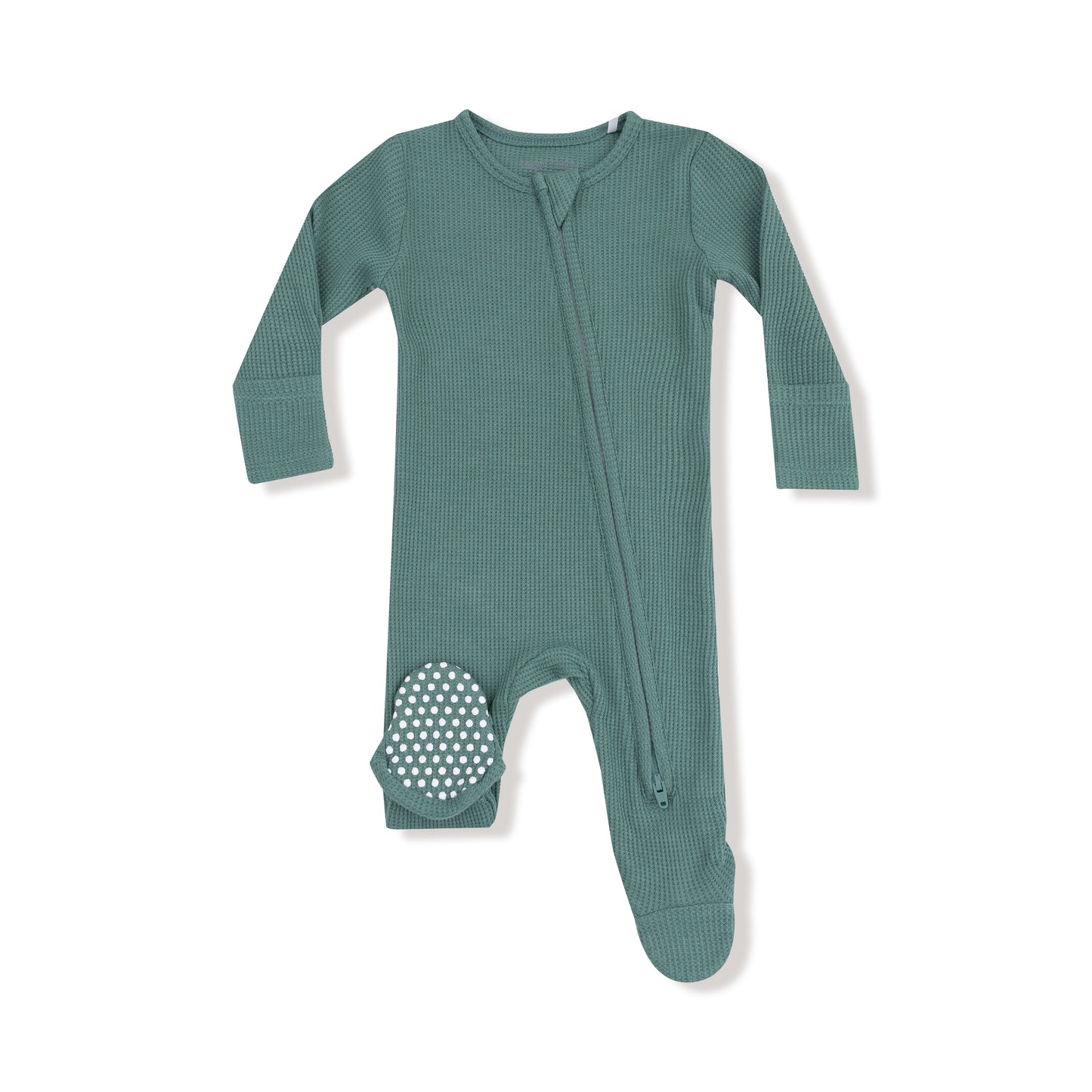 2 Way Zipper Footie in our Frosty Spruce print from Angel Dear