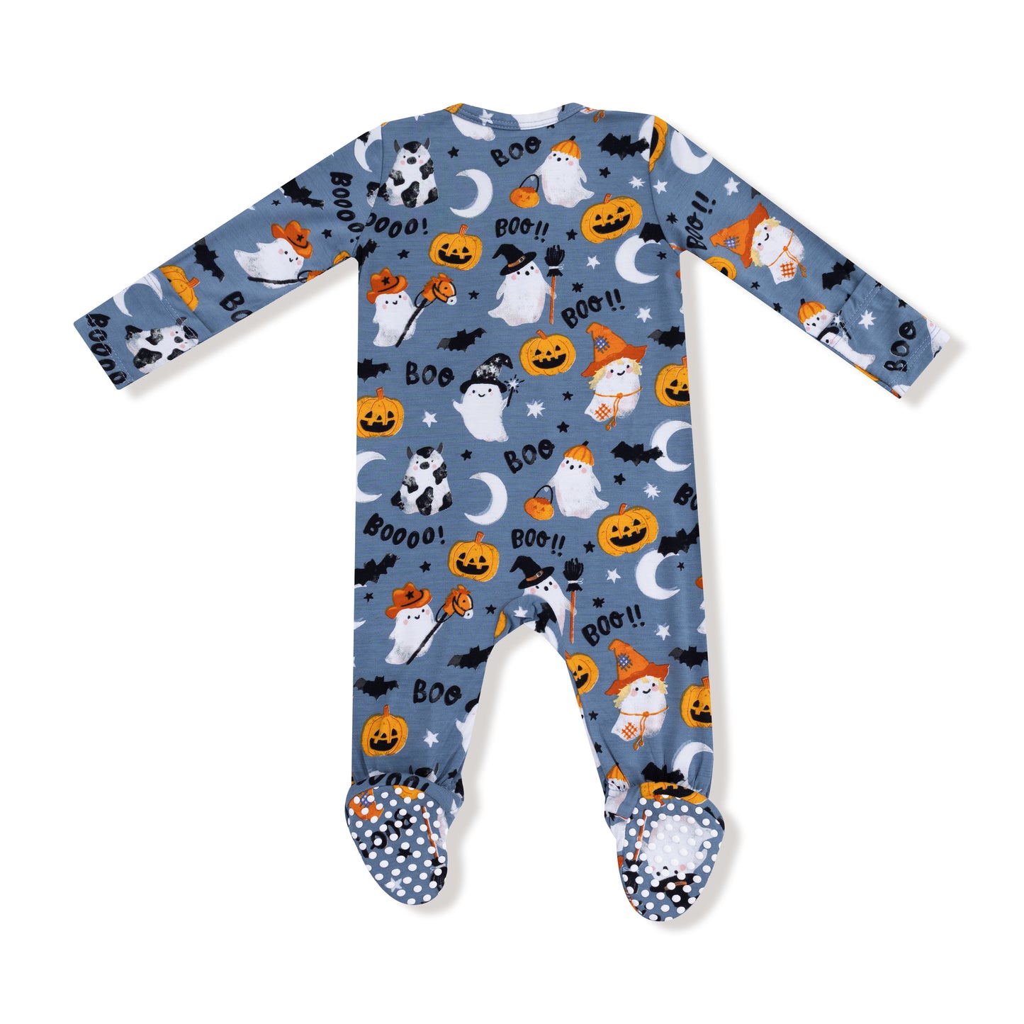 2 Way Zipper Footie in our  Costumed Ghosts - Glow In The Dark print from Angel Dear