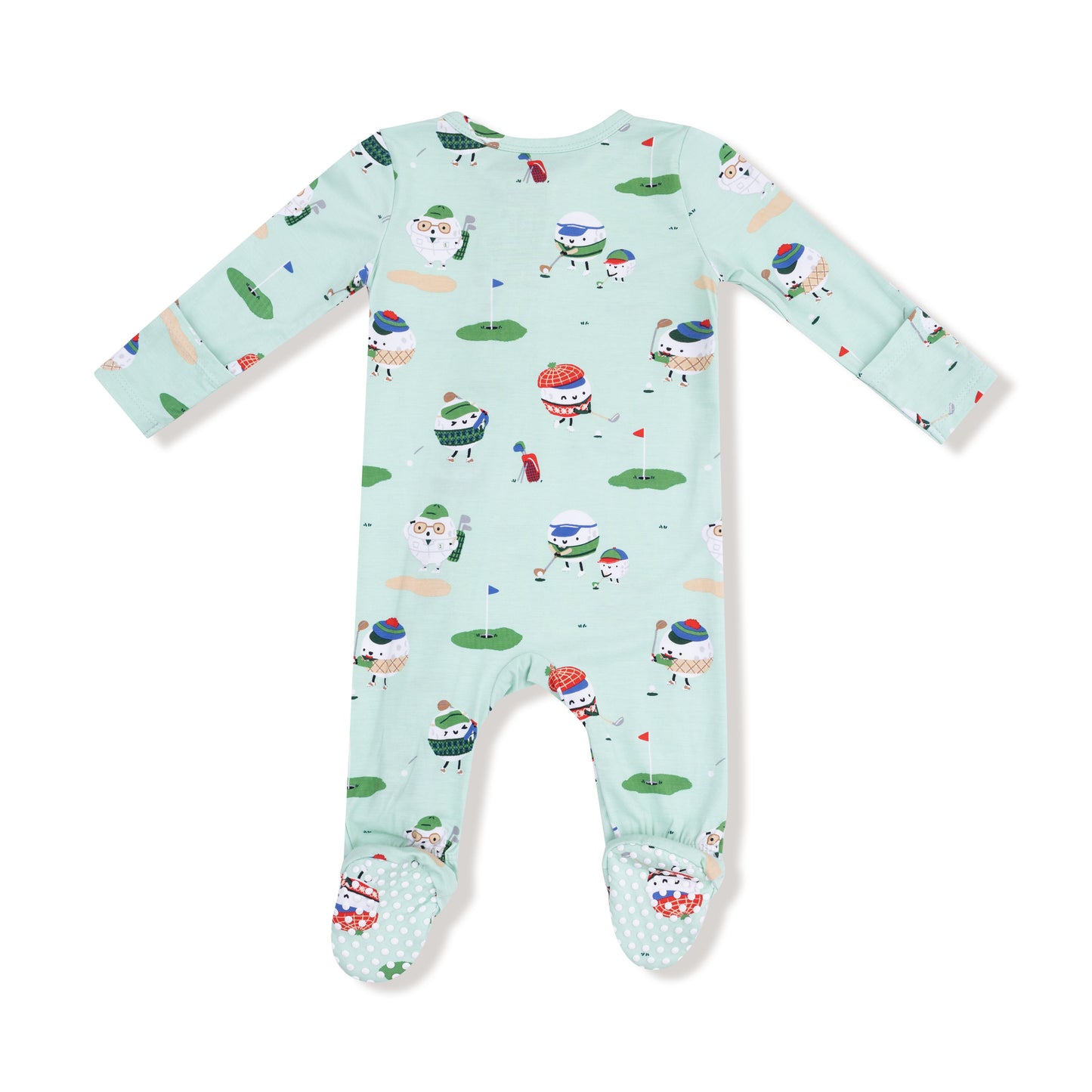 2 Way Zipper Footie in our  Golf Pros - Green print from Angel Dear