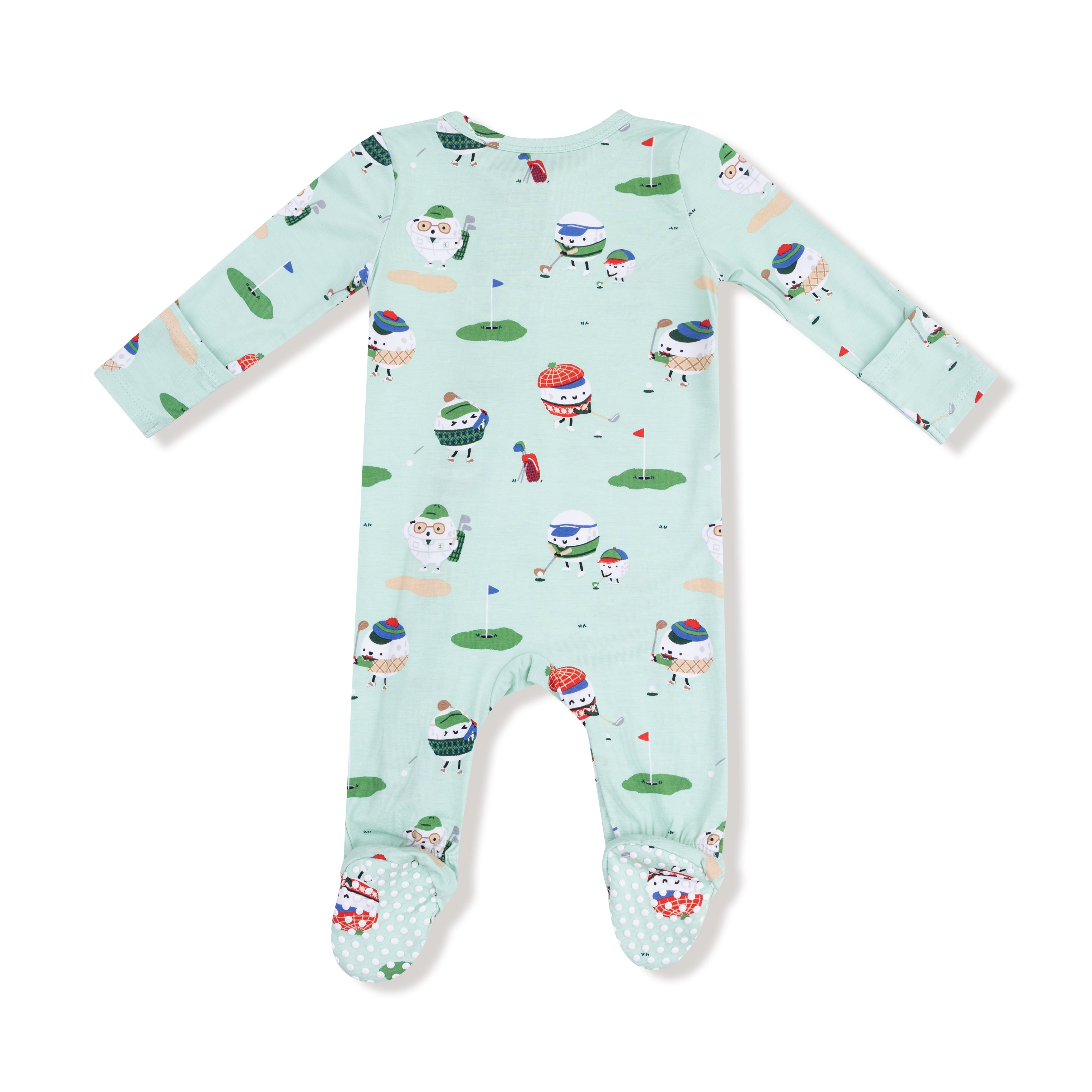 2 Way Zipper Footie in our  Golf Pros - Green print from Angel Dear
