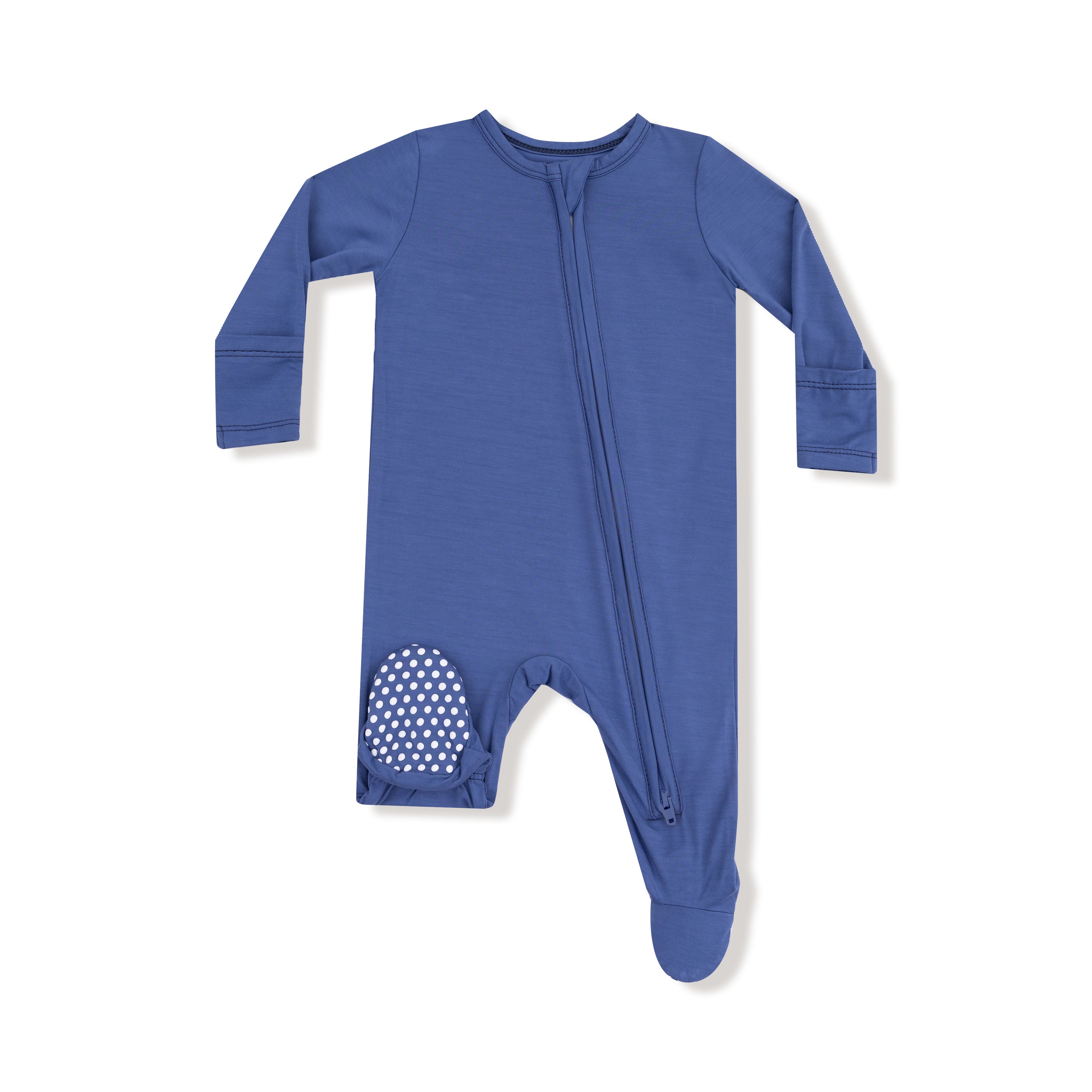 2 Way Zipper Footie in our Gray Blue print from Angel Dear