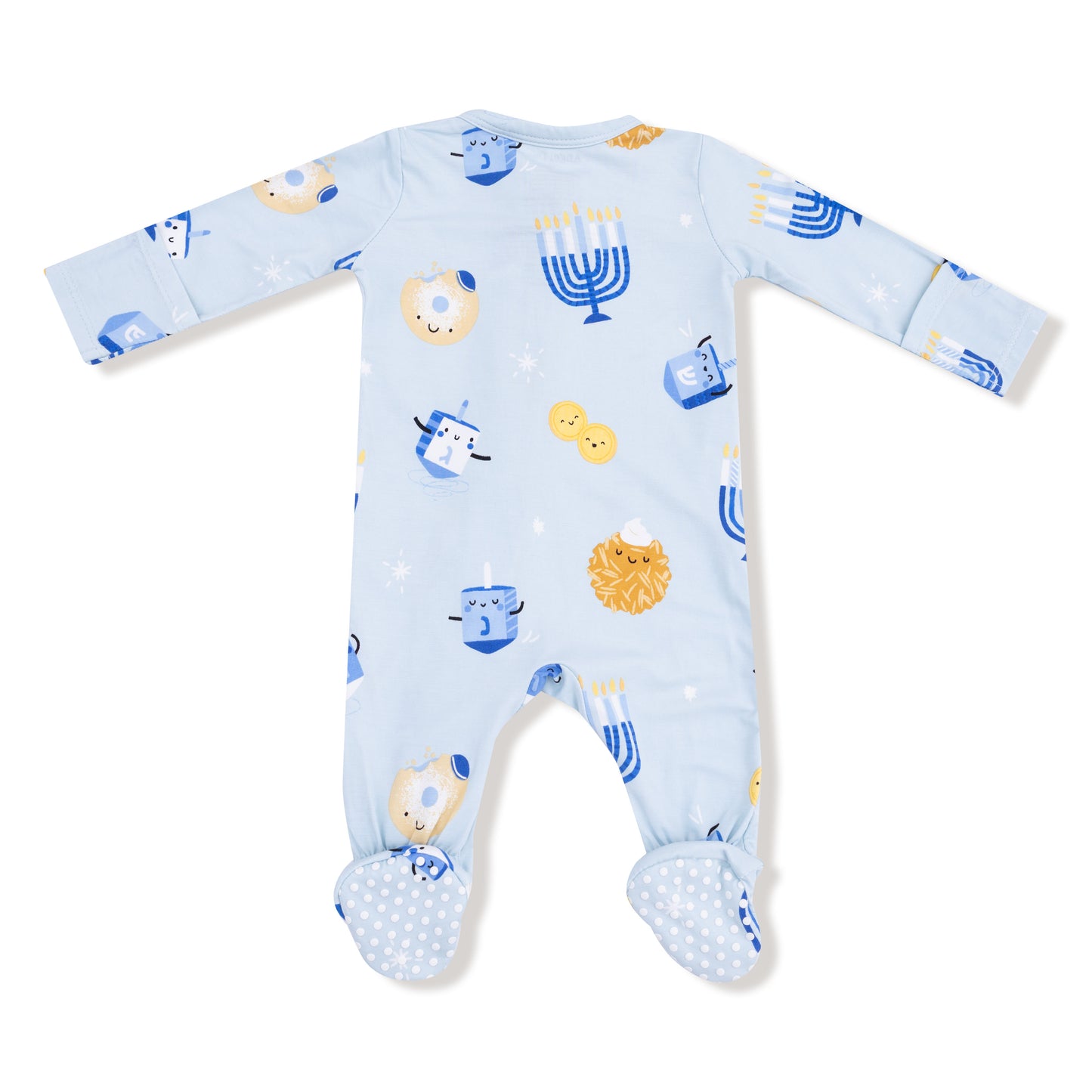 2 Way Zipper Footie in our  Hanukkah - Blue print from Angel Dear