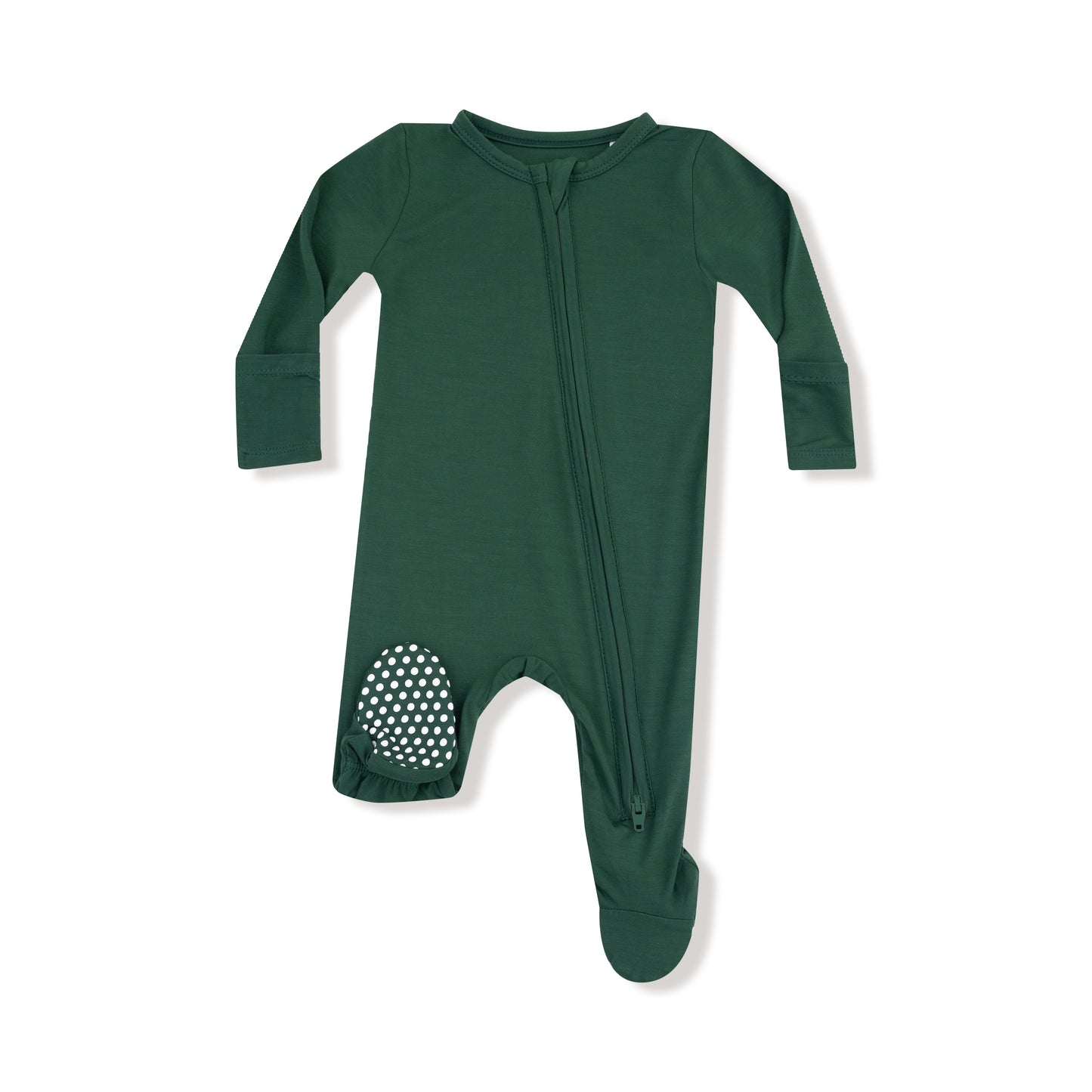 2 Way Zipper Footie in our Hunter Green print from Angel Dear